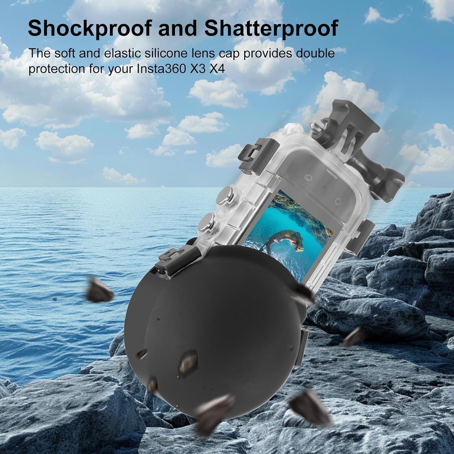 Thumbnail 6 de Silikon-Objektivschutzkappe für Insta360 X4/X3 – Unsichtbares Tauchgehäuse Schutzkappe