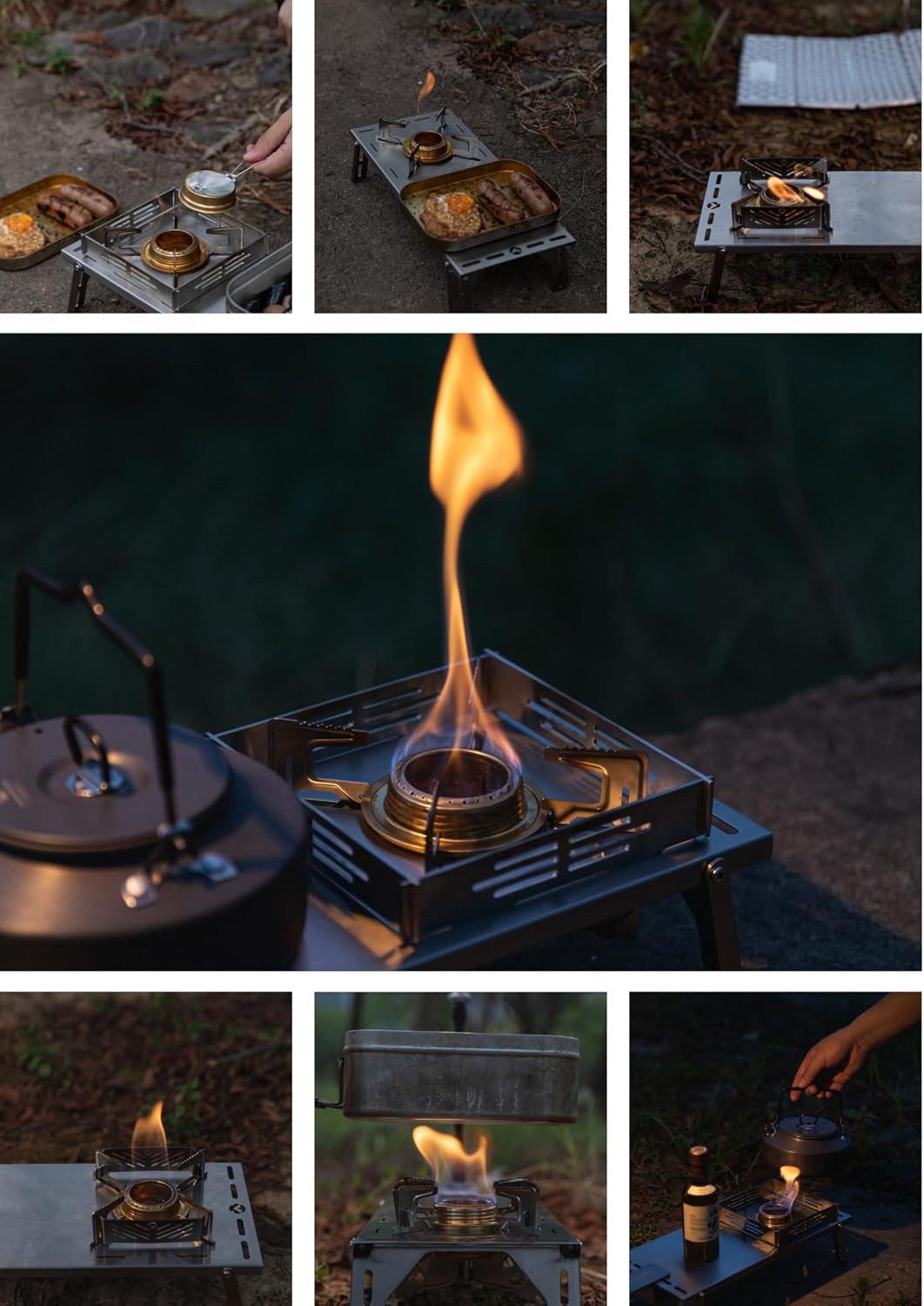 Thumbnail 6 de キャンピングムーン CAMPING MOON AS-1 アルコールバーナー 真鍮製本体・ステンレス十字五徳・収納袋付き