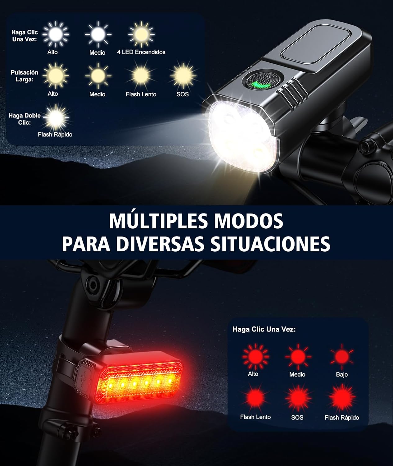 Thumbnail 1 de Babacom Luces Bicicleta 1300 Lúmenes