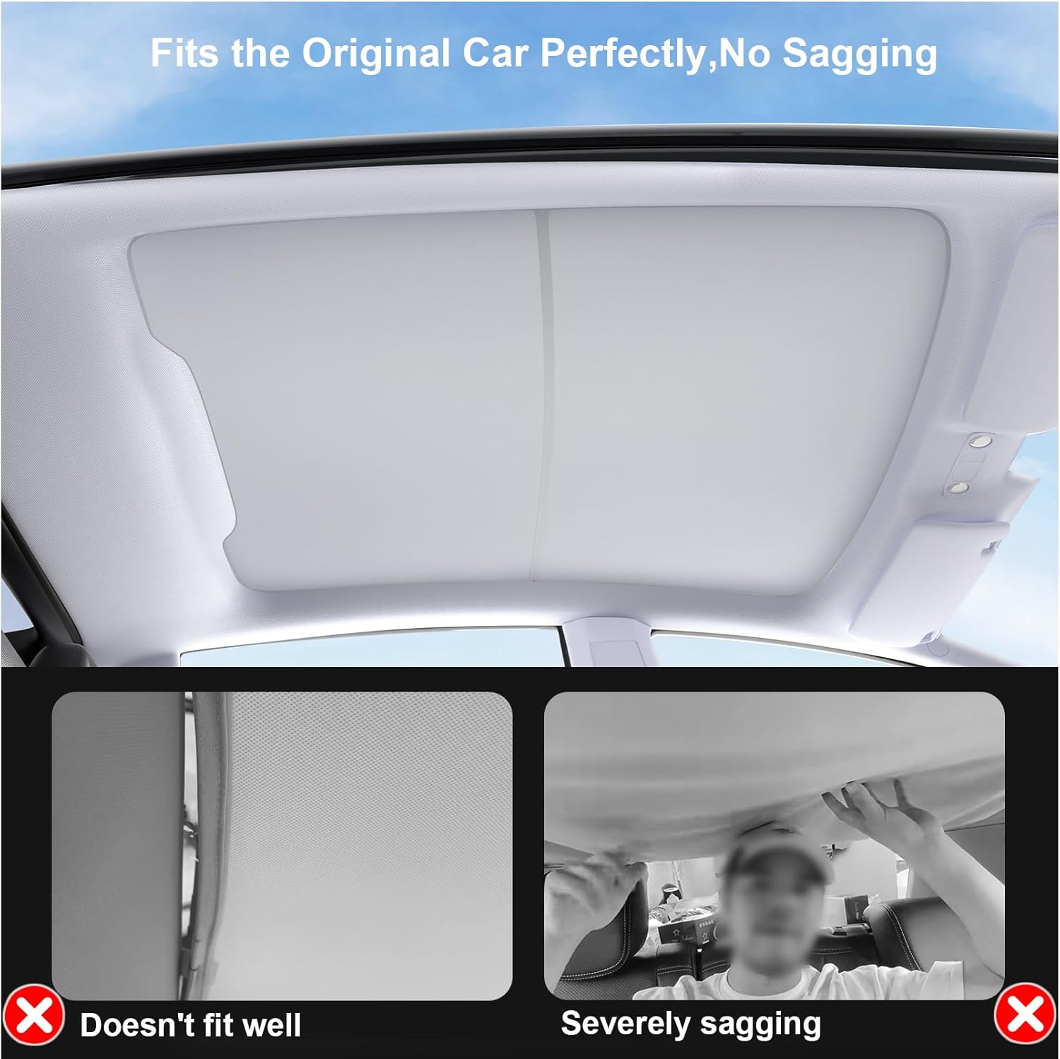 Thumbnail 2 de Tesla Model Y Sunshade Roof Never Sag – Heat-Insulating, UV-Protective Interior Accessory