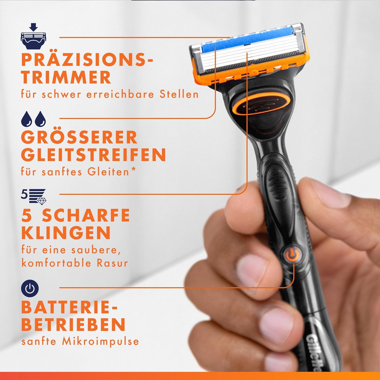 Thumbnail 5 de Gillette Fusion5 Power Rasierer mit 12 Klingen