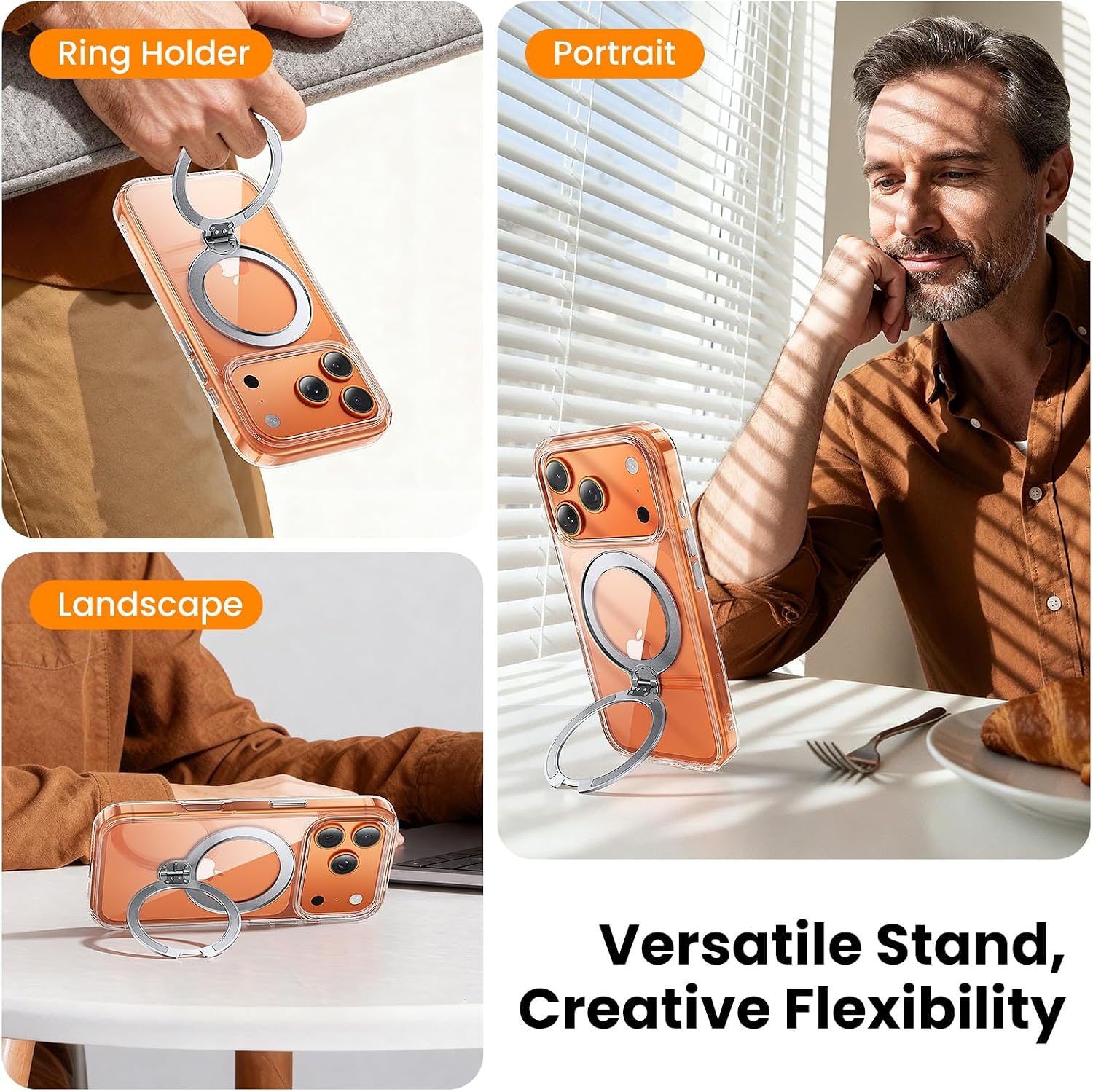 Detalle de Gyizho for iPhone 17 Pro Max Case with 360° Stand, MagSafe, and Protectors