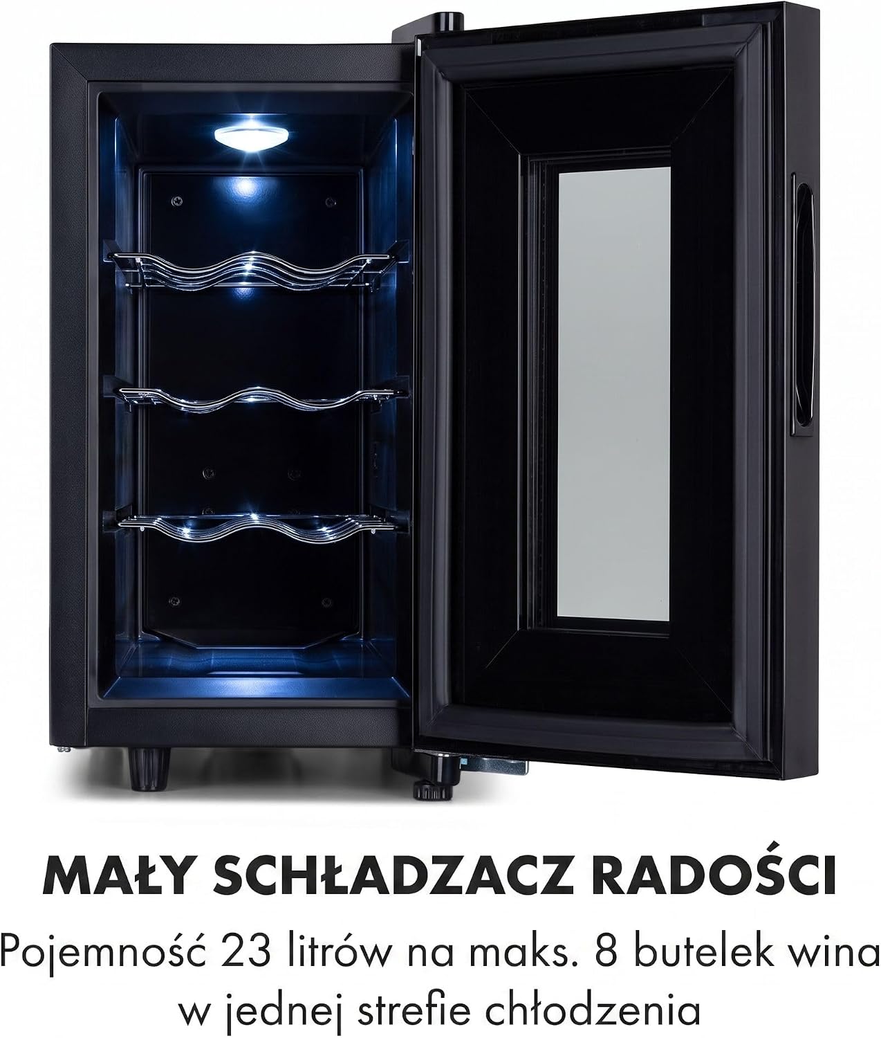 Detalle de Klarstein Bellevin 5303862 Wine Cooler, 23 L, UV-Protected Glass Door