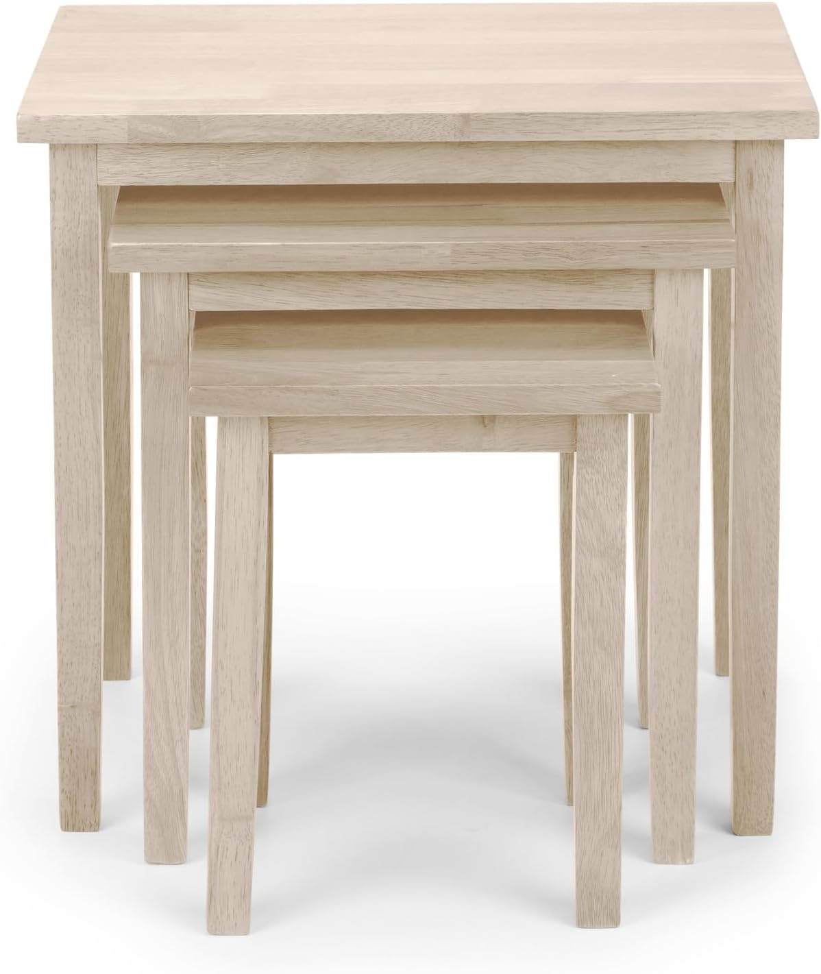 Thumbnail 6 de Julian Bowen Cleo Nest of Tables Set of 3 (White Wash) — stacking oak side tables for small living spaces