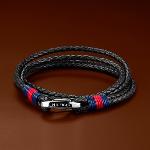 Thumbnail 1 de Tommy Hilfiger Jewelry Men's Leather Bracelet Black (2700534)