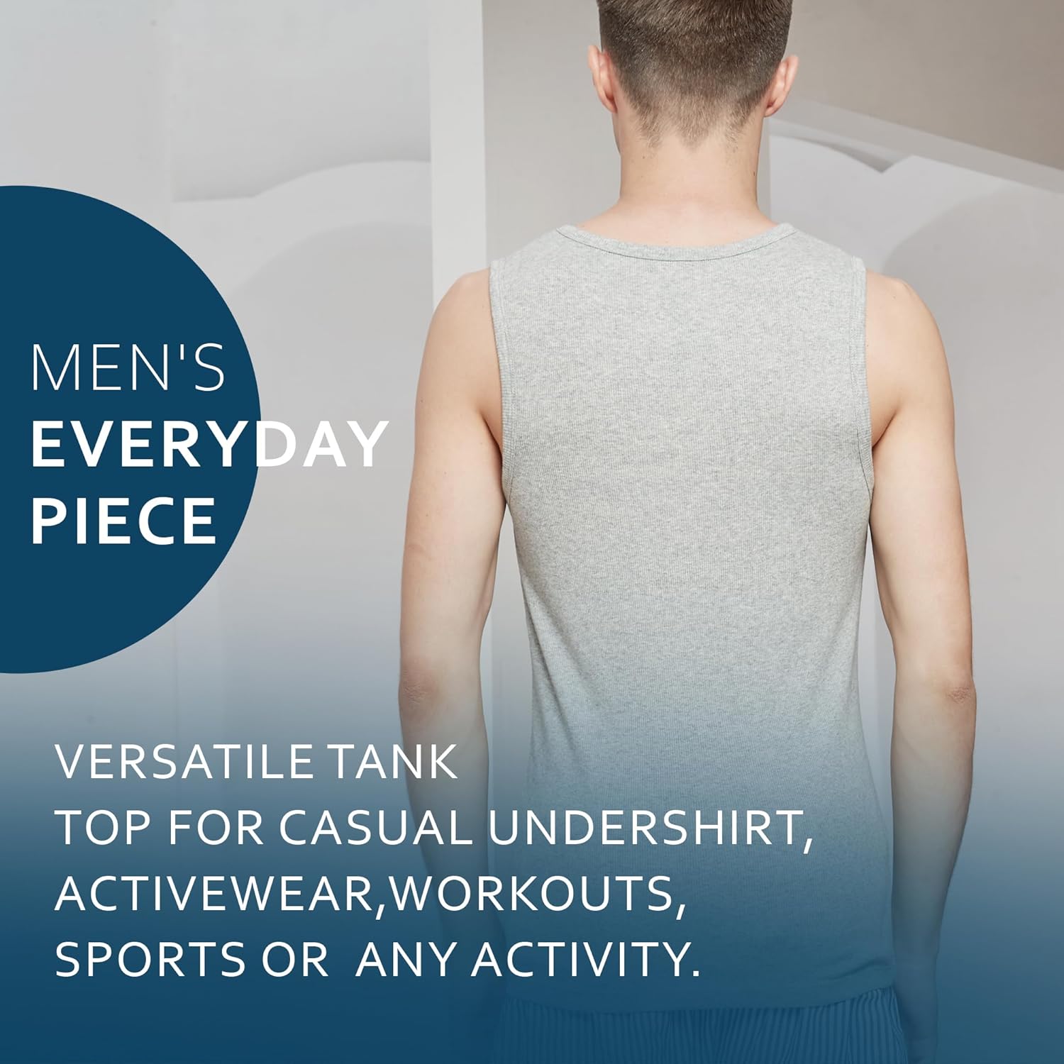 Thumbnail 4 de Men's Cotton Ribbed Undershirts (Vest/Tank Top Pack)