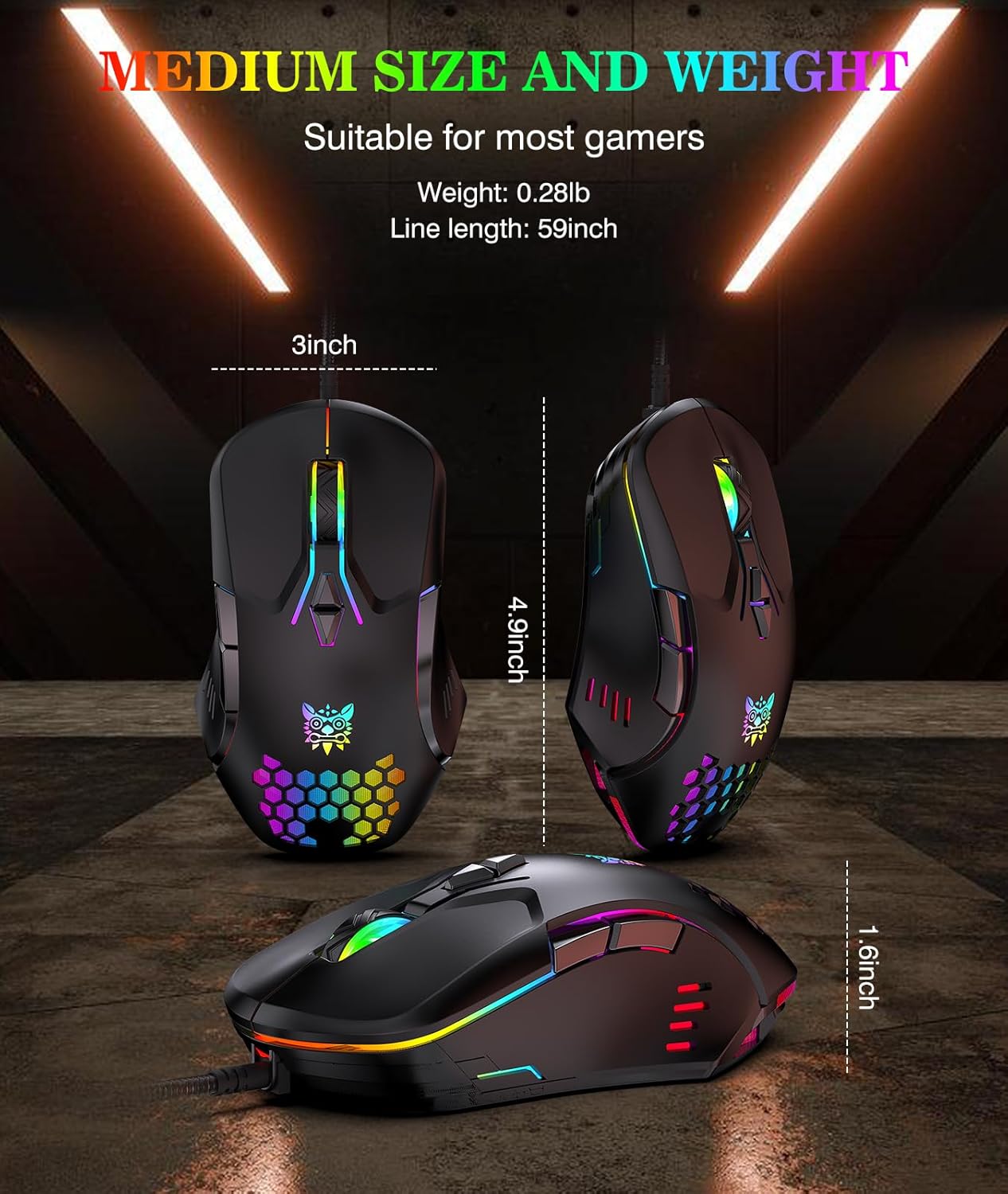 Thumbnail 6 de Wired PC Gaming Mouse 7-button, Adjustable DPI 🖱