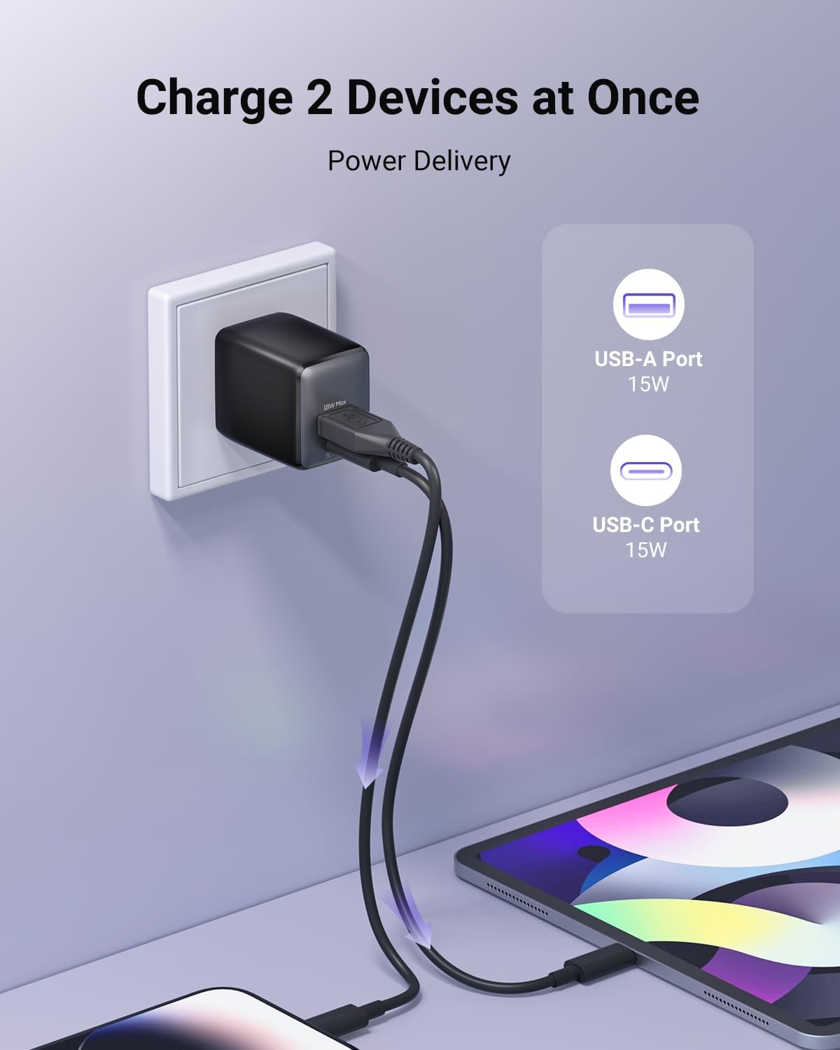 Detalle de wegear 30W Dual-Port GaN Fast Charger