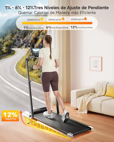 Detalle de Toputure 6 en 1 Cinta de Correr Plegable: altura e inclinación ajustables para casa u oficina