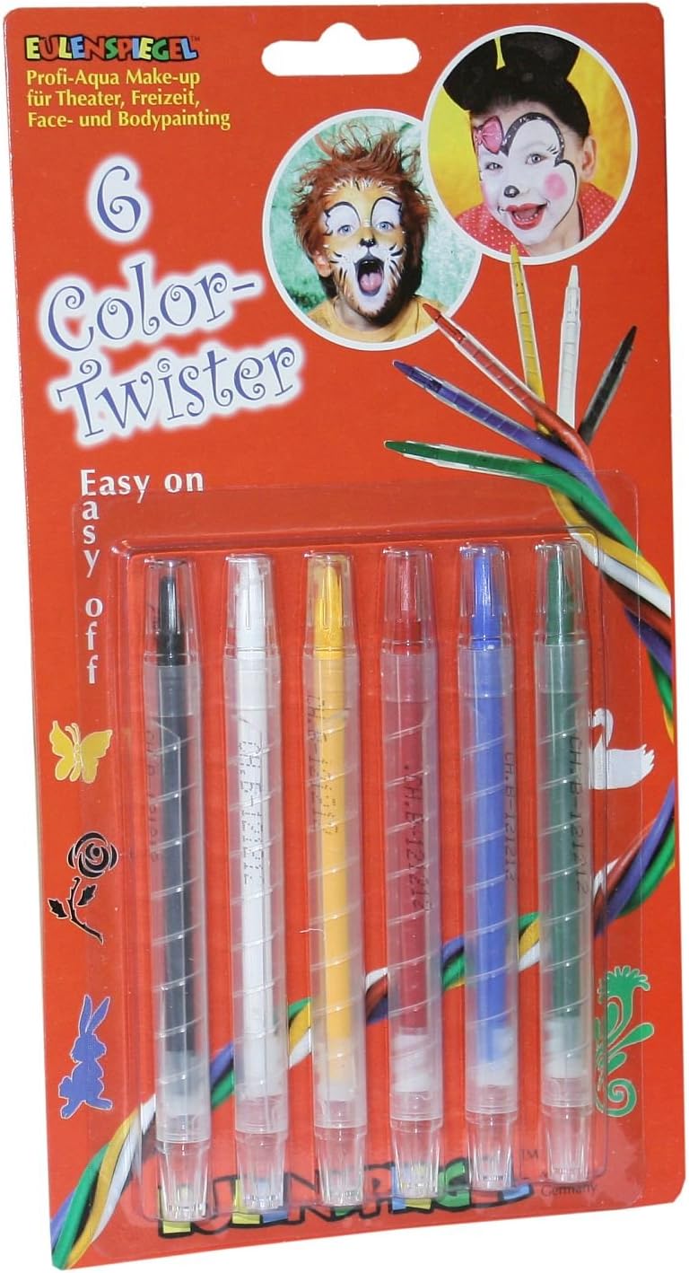 Thumbnail 1 de Eulenspiegel 626504 Color Twister sminkpennor, 6 färger för karneval