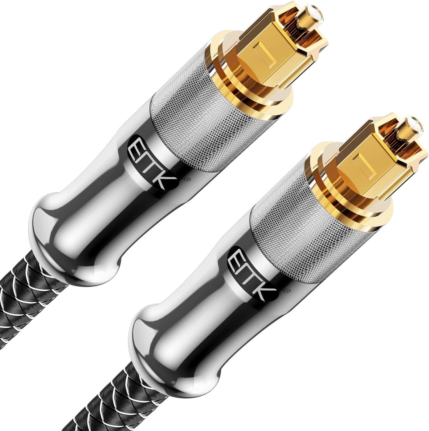 Detalle de EMK 24K Gold-Plated Optical Audio Cable (7M) – Toslink SPDIF Cable for TV