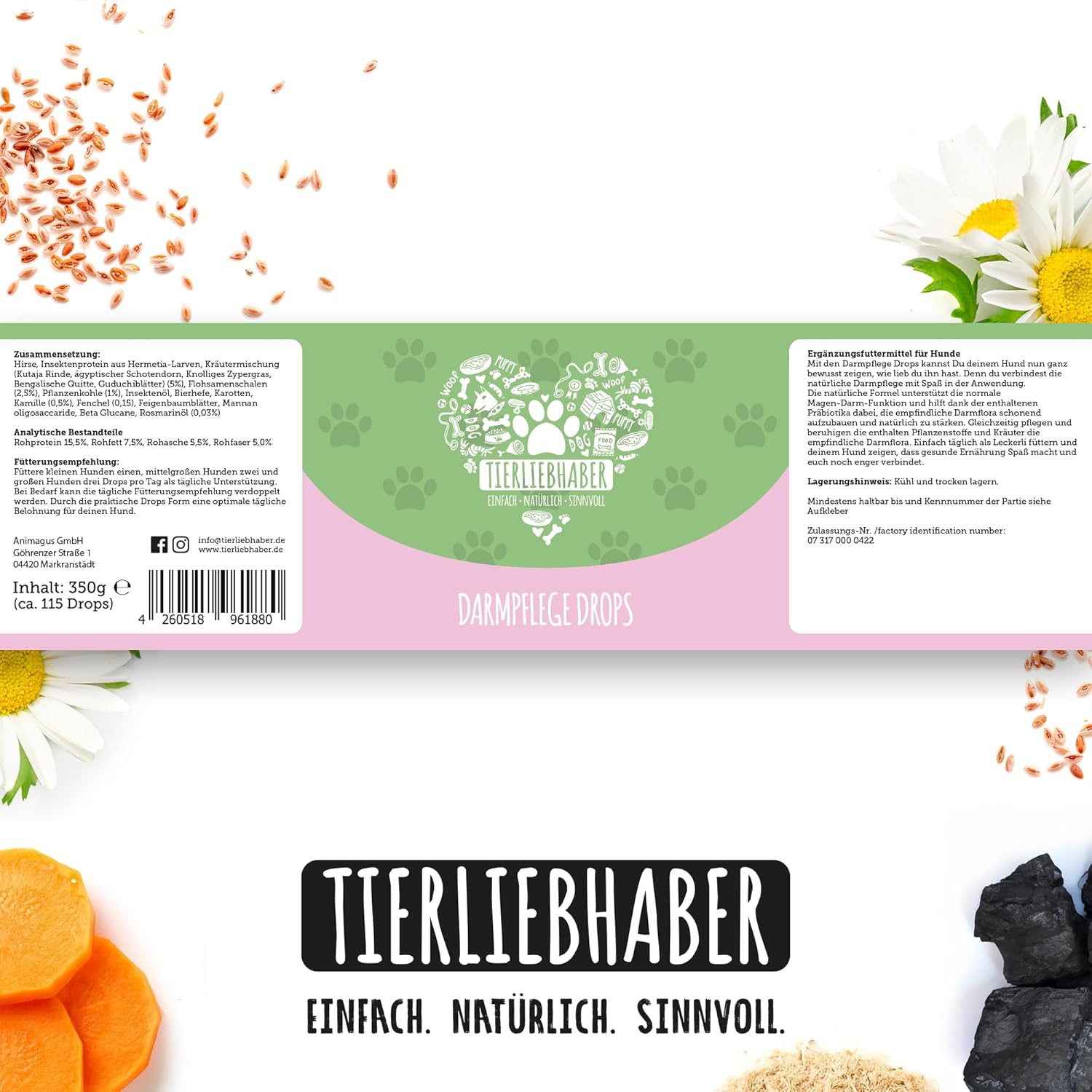 Thumbnail 6 de TIERLIEBHABER Darmpflege Drops – 350 g (115 Stück)