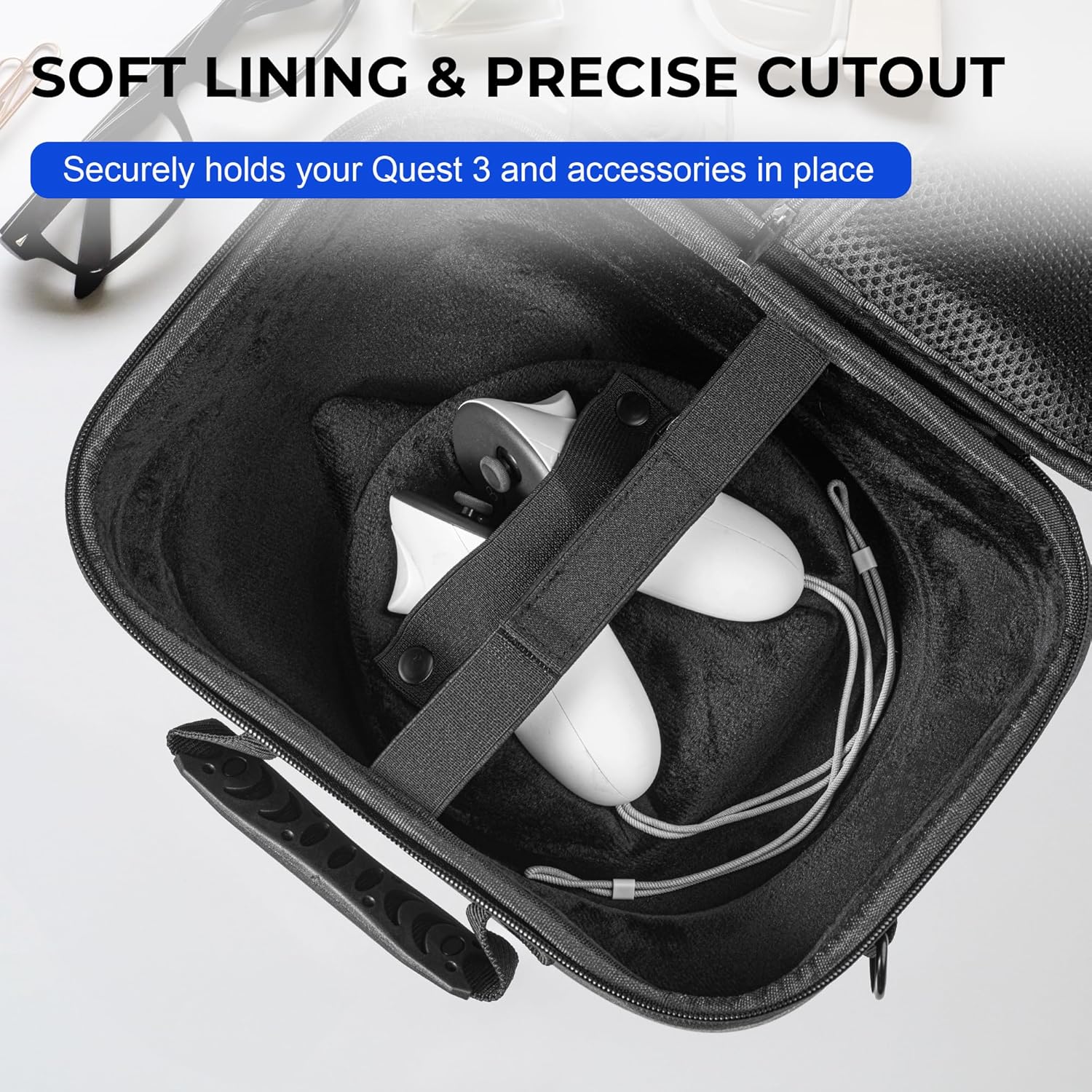 Thumbnail 6 de DEVASO große Tasche für Meta Quest 3 – Hartschalen-Reisetasche für Elite Strap, Controller und Zubehör