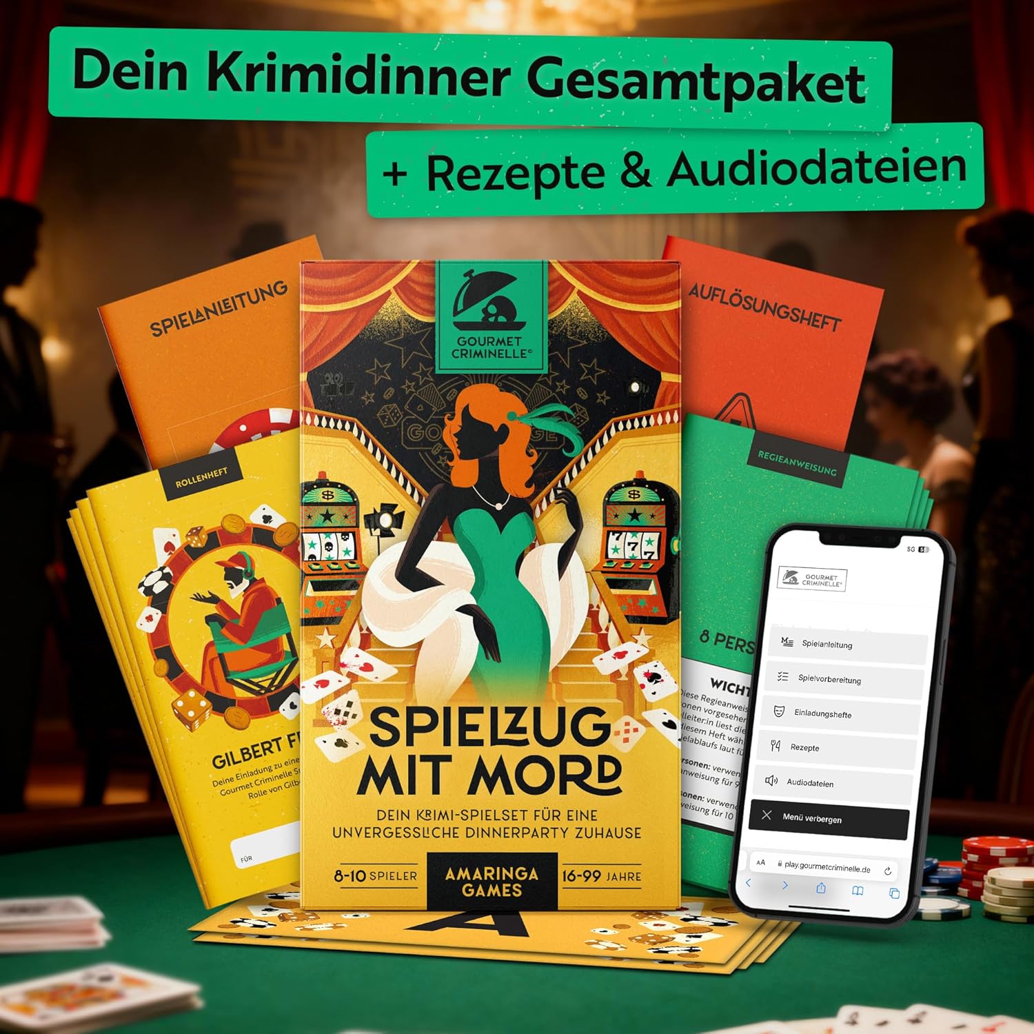 Detalle 1 de Gourmet Criminelle Krimidinner für 8-10
