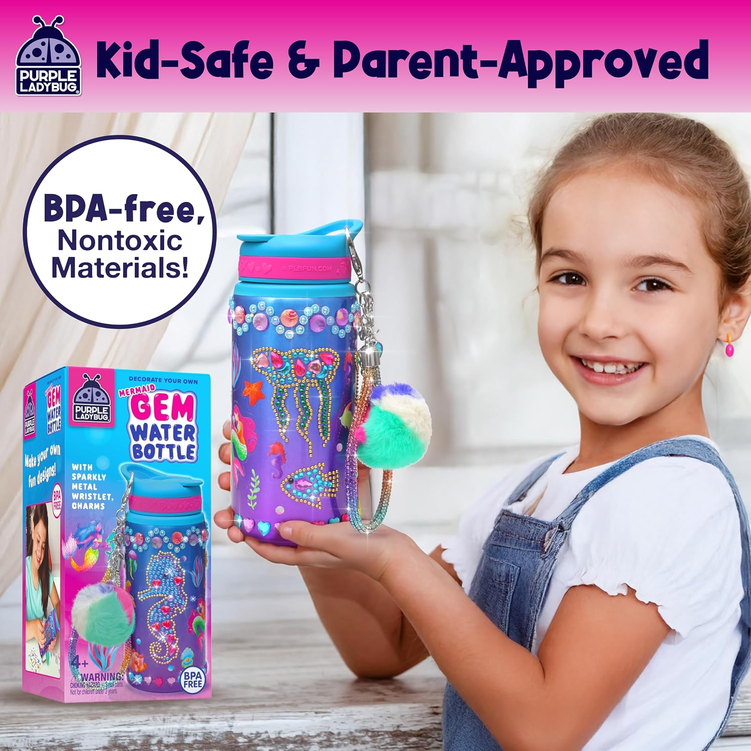 Detalle 2 de Mermaid Water Bottle Craft Kit, Aluminum