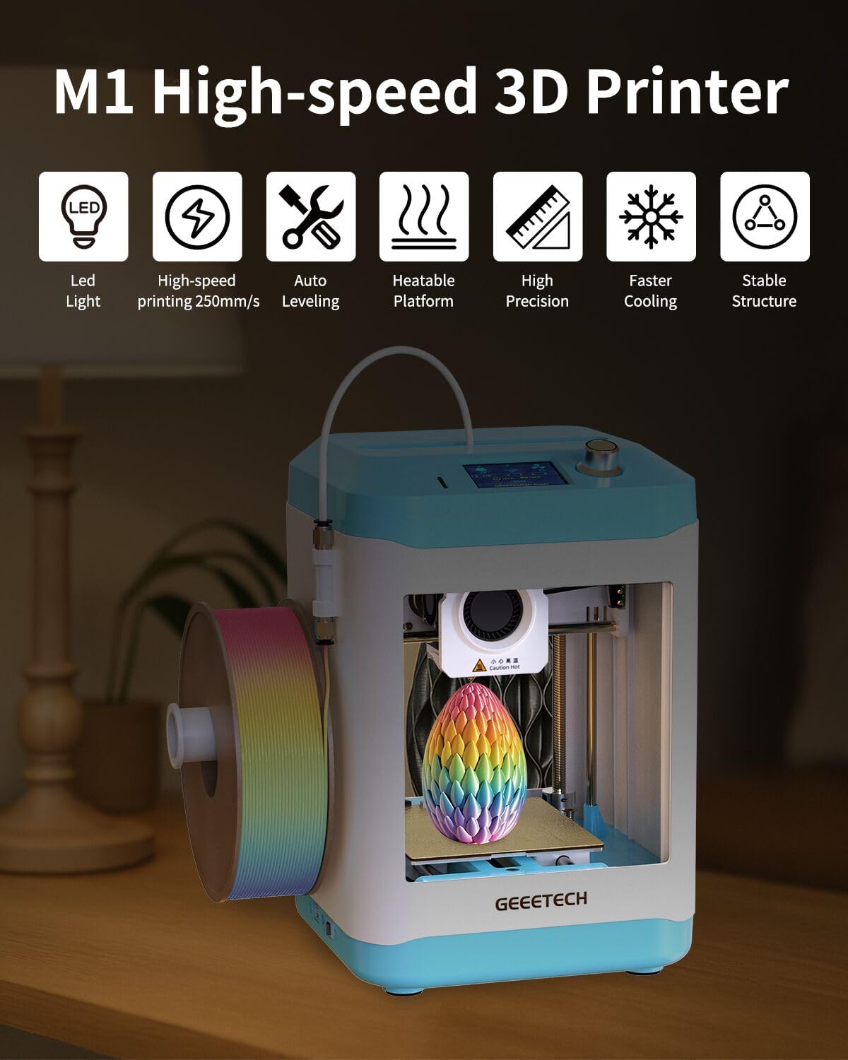 Detalle 2 de XZN Mini 3D Printer for Kids and Beginners, Auto Leveling, 250mm/s