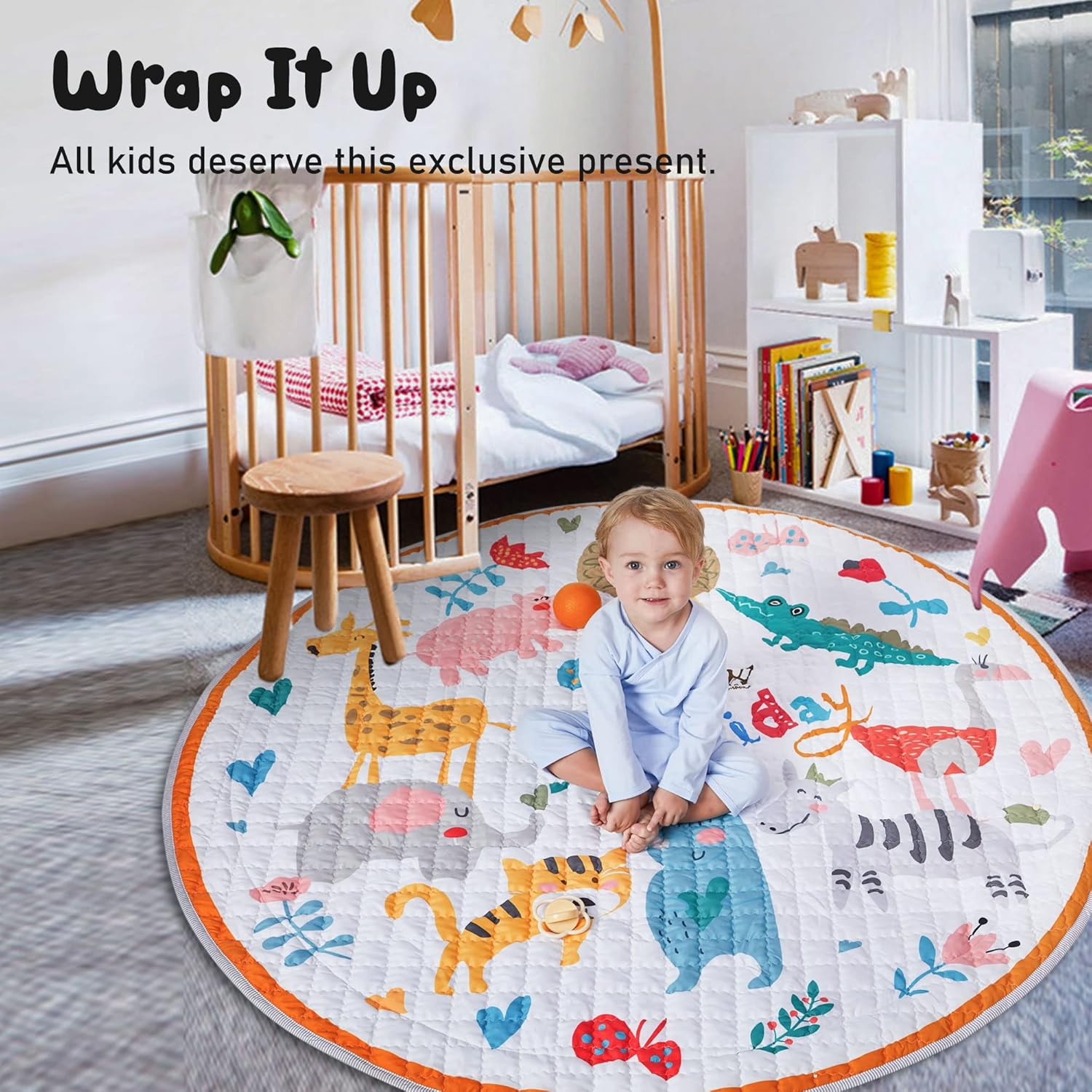 Thumbnail 3 de Tapis d’éveil pliable Winthome (150 cm) avec sac de rangement antidérapant et non toxique