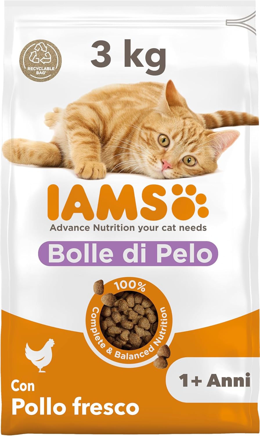 Detalle de IAMS Anti-Hairball: alimento secco per Gatti da 1 anno, 3 kg