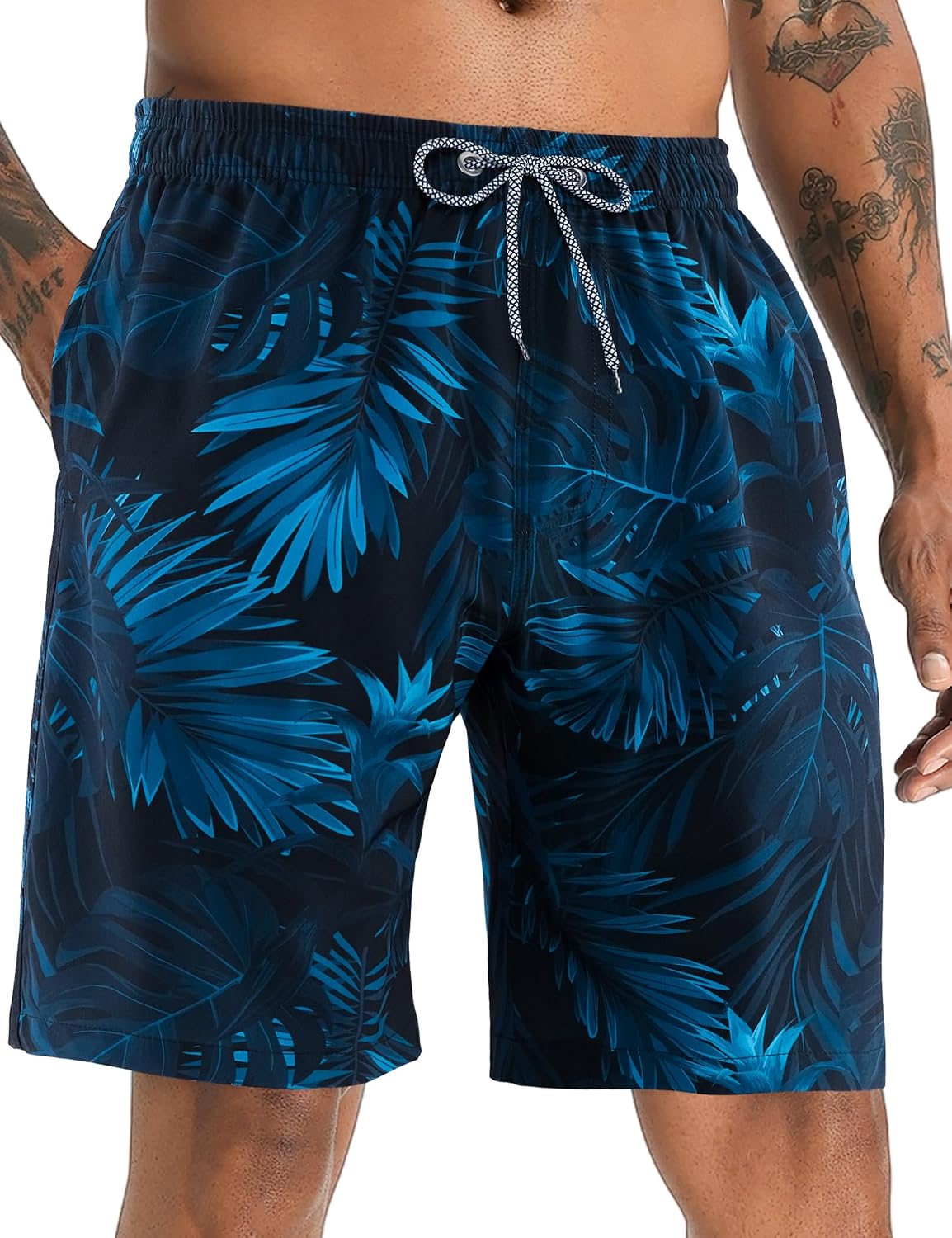 APTRO Herren Badehose Lang: schnelltrocknende Boardshorts mit Innenslip und 3 Taschen