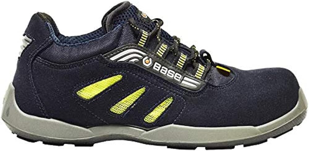 BASE Protection Frisbee ESD – Chaussure de sécurité anti-statique S1P, bleu et jaune, taille 49