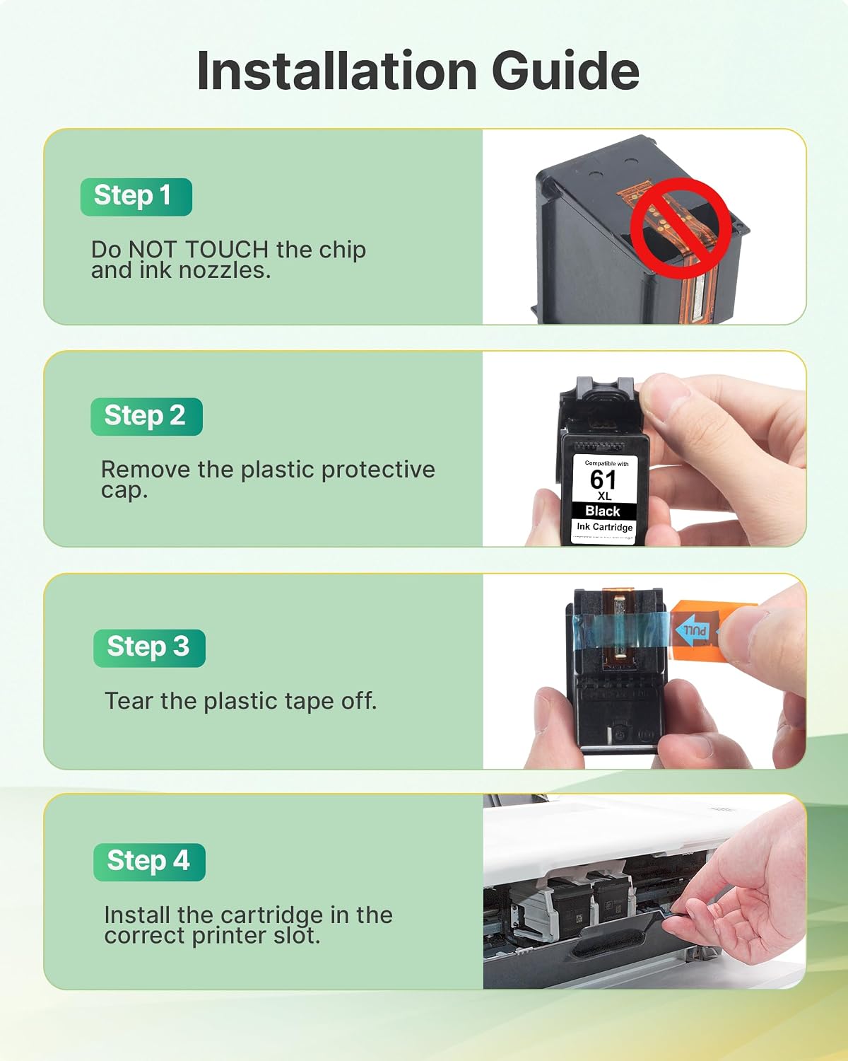 Thumbnail 3 de HP-Compatible Black Ink Cartridge, 61XL