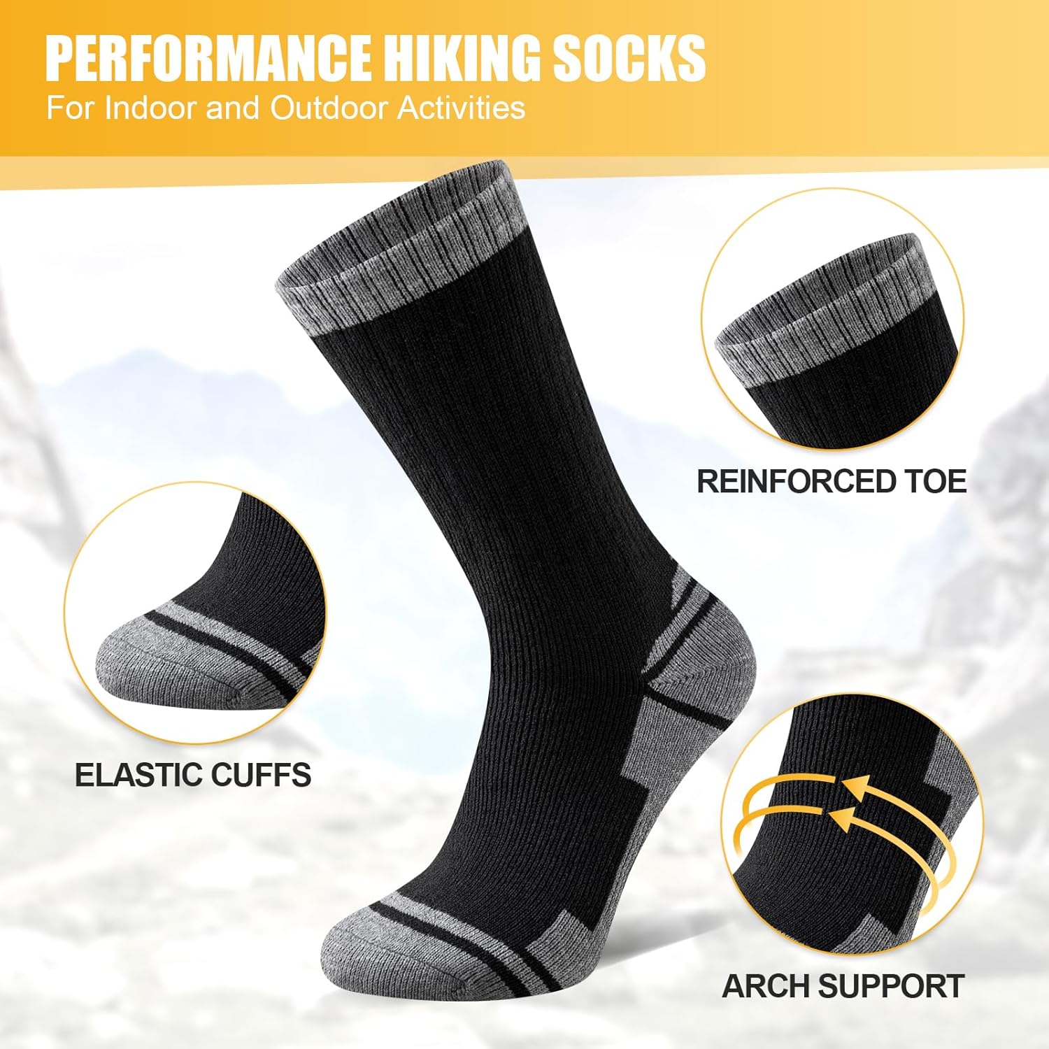 Thumbnail 4 de Merino hiking socks, thermal thick 3-pack