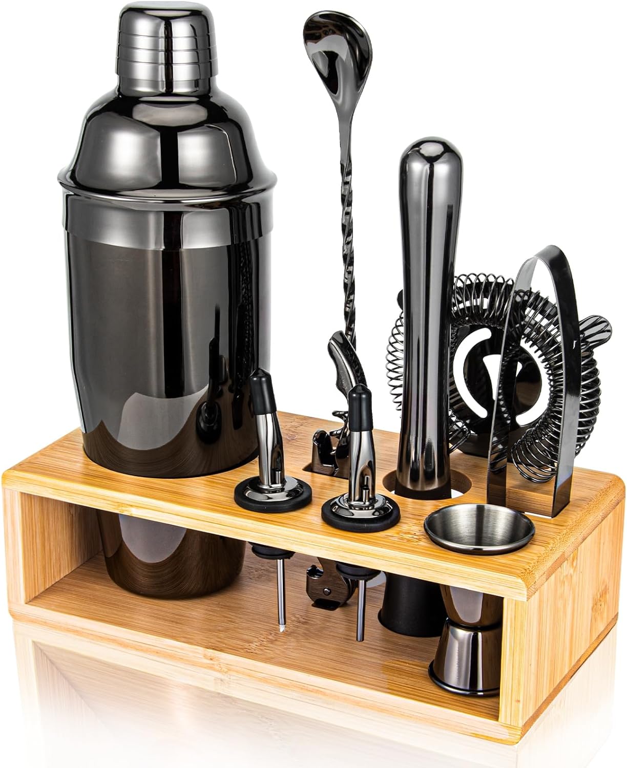 Thumbnail 6 de Cocktail Shaker Set (18/8 Food-Grade Stainless Steel) 10-Piece Martini Shaker Kit with Bamboo Stand