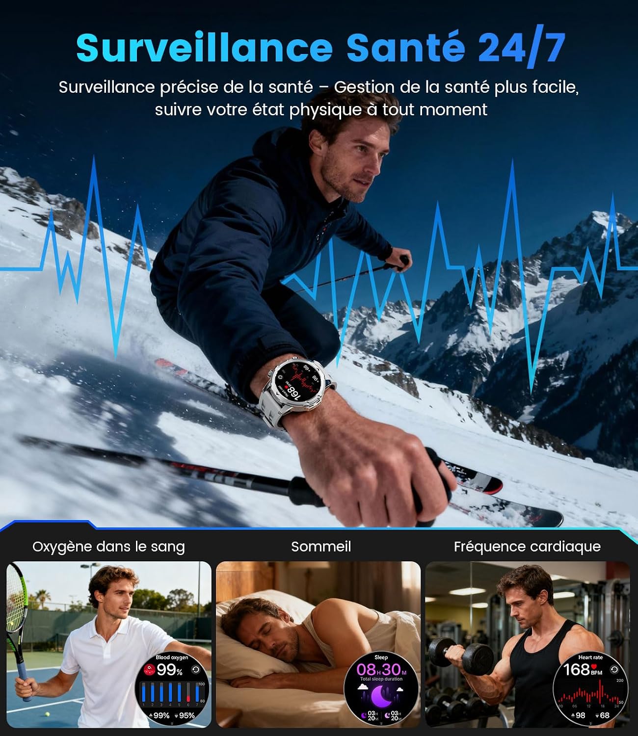 Detalle 2 de LIGE SMART Montre Connectée 1000mAh
