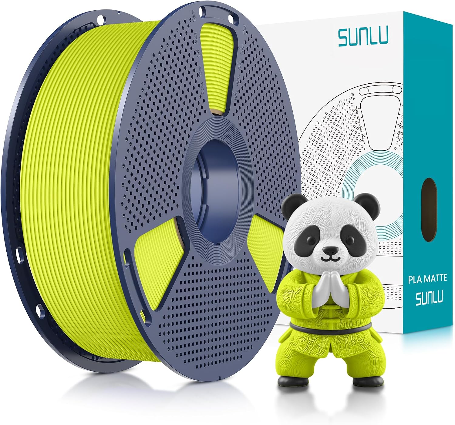 Detalle de SUNLU Matte PLA Filament 1,75 mm – matte gelb, 1 kg Spule, neaten Wicklung, einfache Handhabung