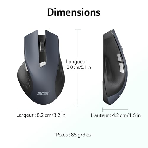 Thumbnail 7 de Acer Souris Ergonomique sans Fil 1600DPI Réglable — confort et connexion fiable