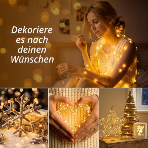 Detalle de litogo 6 Stück Lichterkette Batterie Timer, 3 m, 30 LEDs – Innenbereich