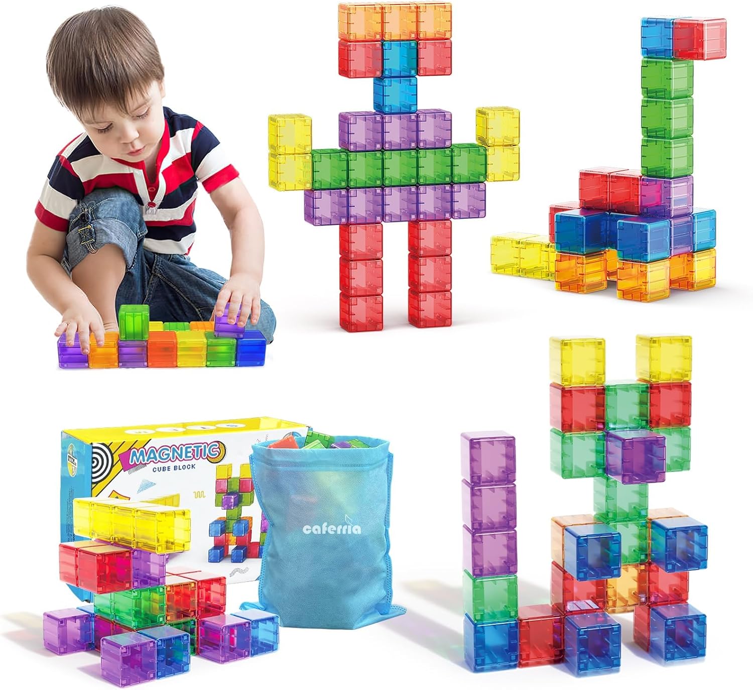 Detalle de 48PCS Magnetic Blocks 1.38-inch STEM Building Toy 🧩