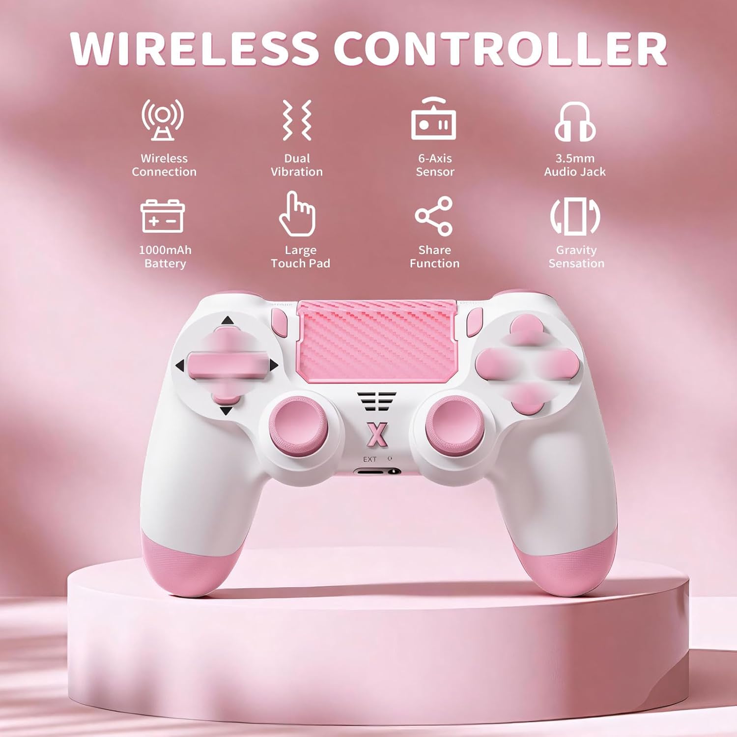 Detalle 2 de Suoxiom Wireless Controller PS-4 mit 1000-mAh-Akku