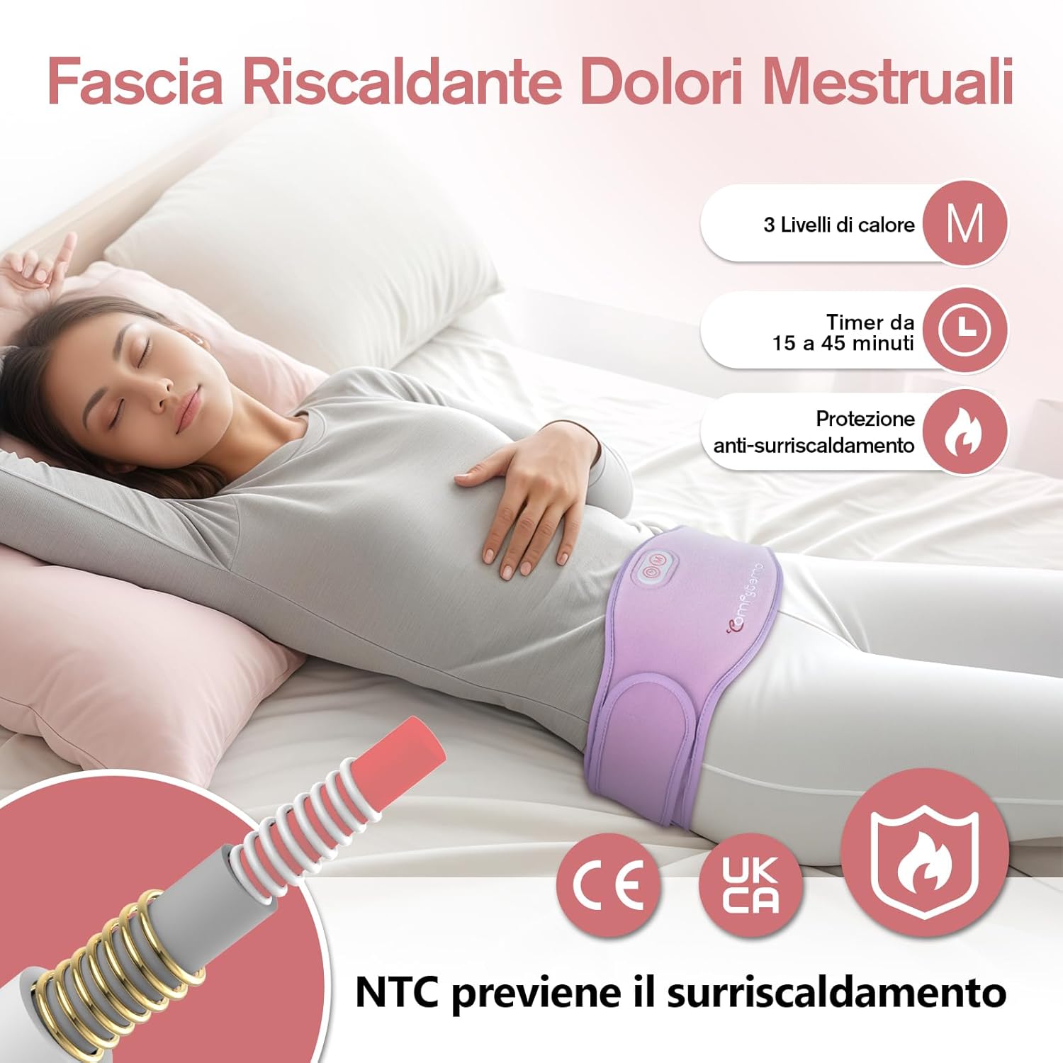 Thumbnail 1 de Comfytemp Fascia Riscaldante Mestruali (Grande) 5000 mAh, riscalda pancia e schiena