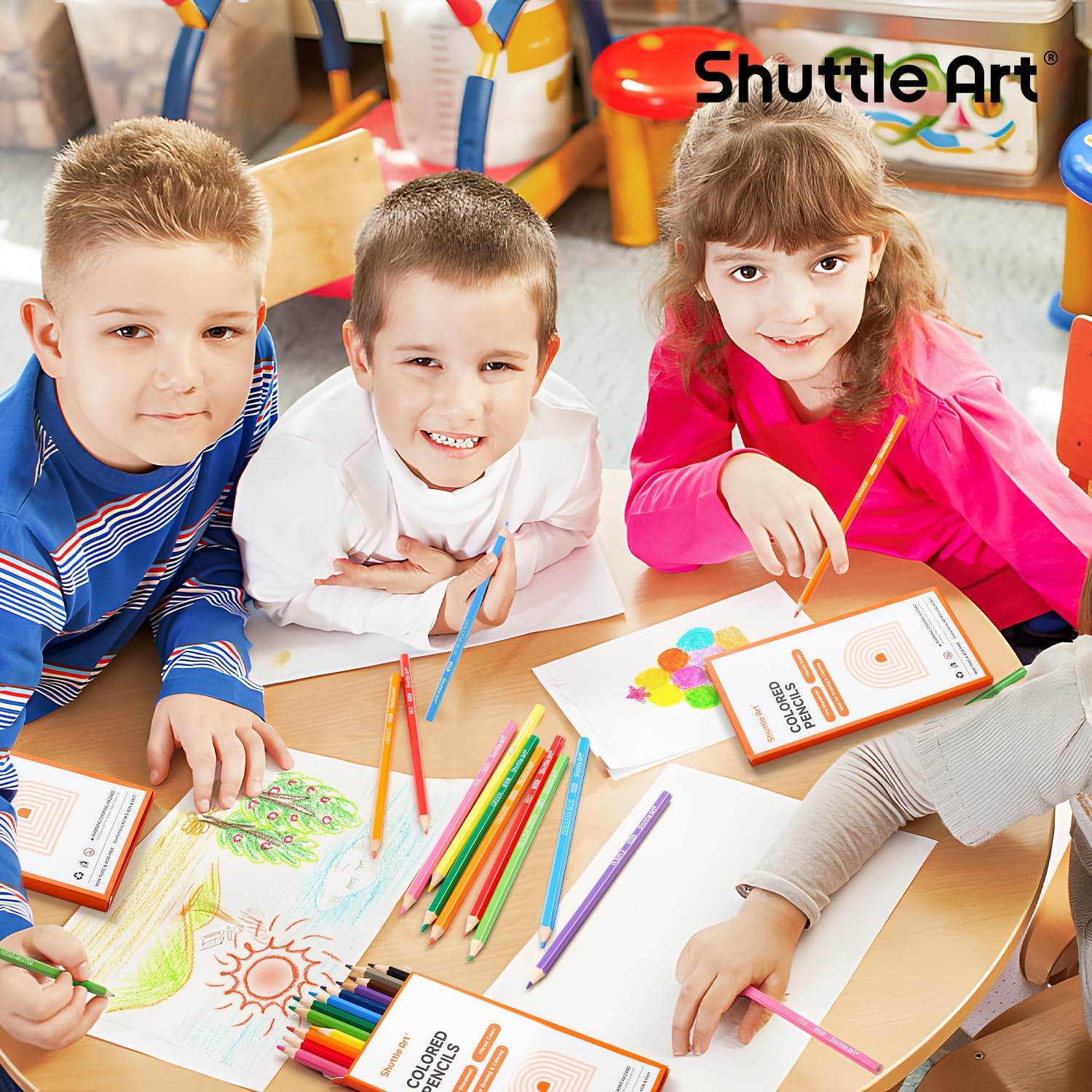 Detalle 2 de Shuttle Art 720 Colored Pencils Bulk — 60 Packs of 12 Pre-Sharpened Colors for Classrooms and Home Art