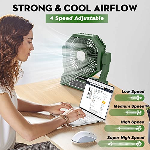 Detalle de Multper Camping Ventilador con Luz LED y Control Remoto — Ventilador Recargable 4 Velocidades para Tienda y Exterior