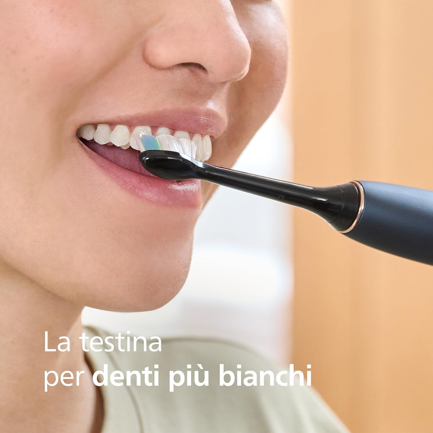 Detalle 2 de PHILIPS Sonicare W2 Optimal White: 8 testine di ricambio originali, nero (HX6068/88) per una pulizia sbiancante quotidiana