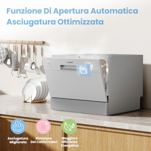 Detalle de COMFEE Lavastoviglie Piccola da 6 Coperti – silenciosa, compatta e versatile
