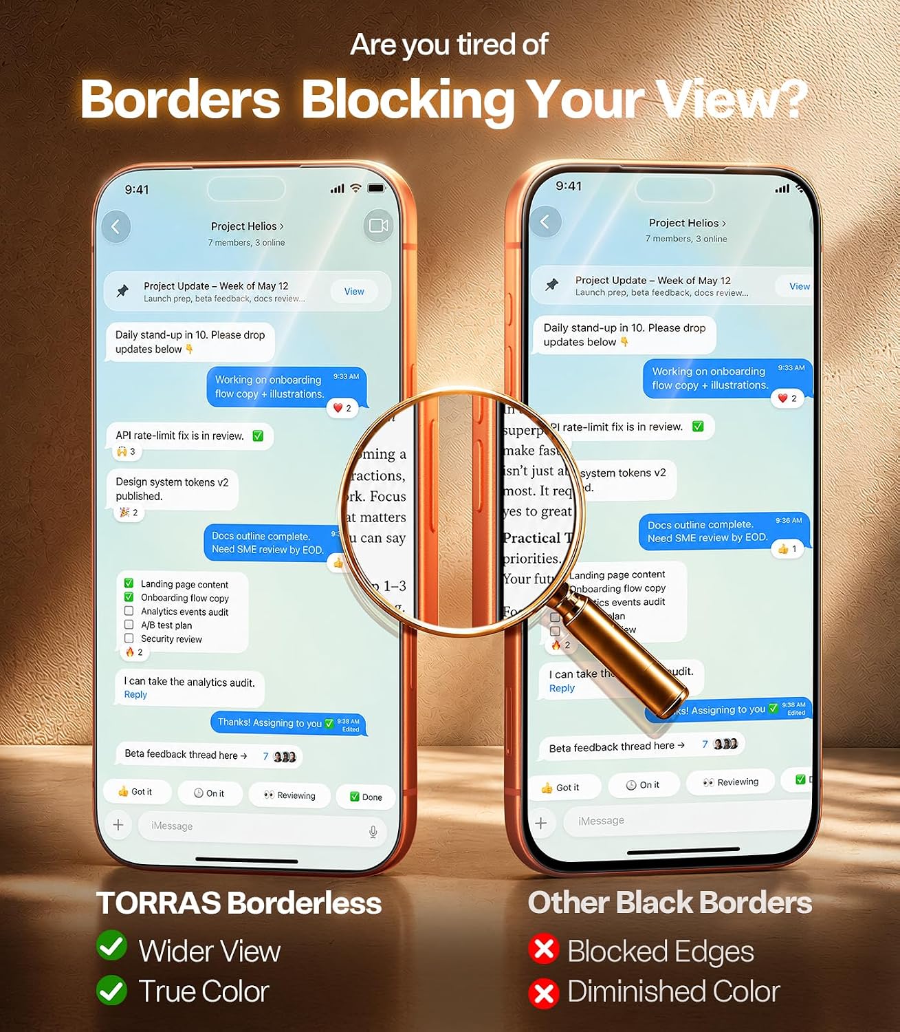 Detalle 2 de TORRAS Unbreakable 2-Pack Screen Protector for iPhone 17 Pro, 9H Glass