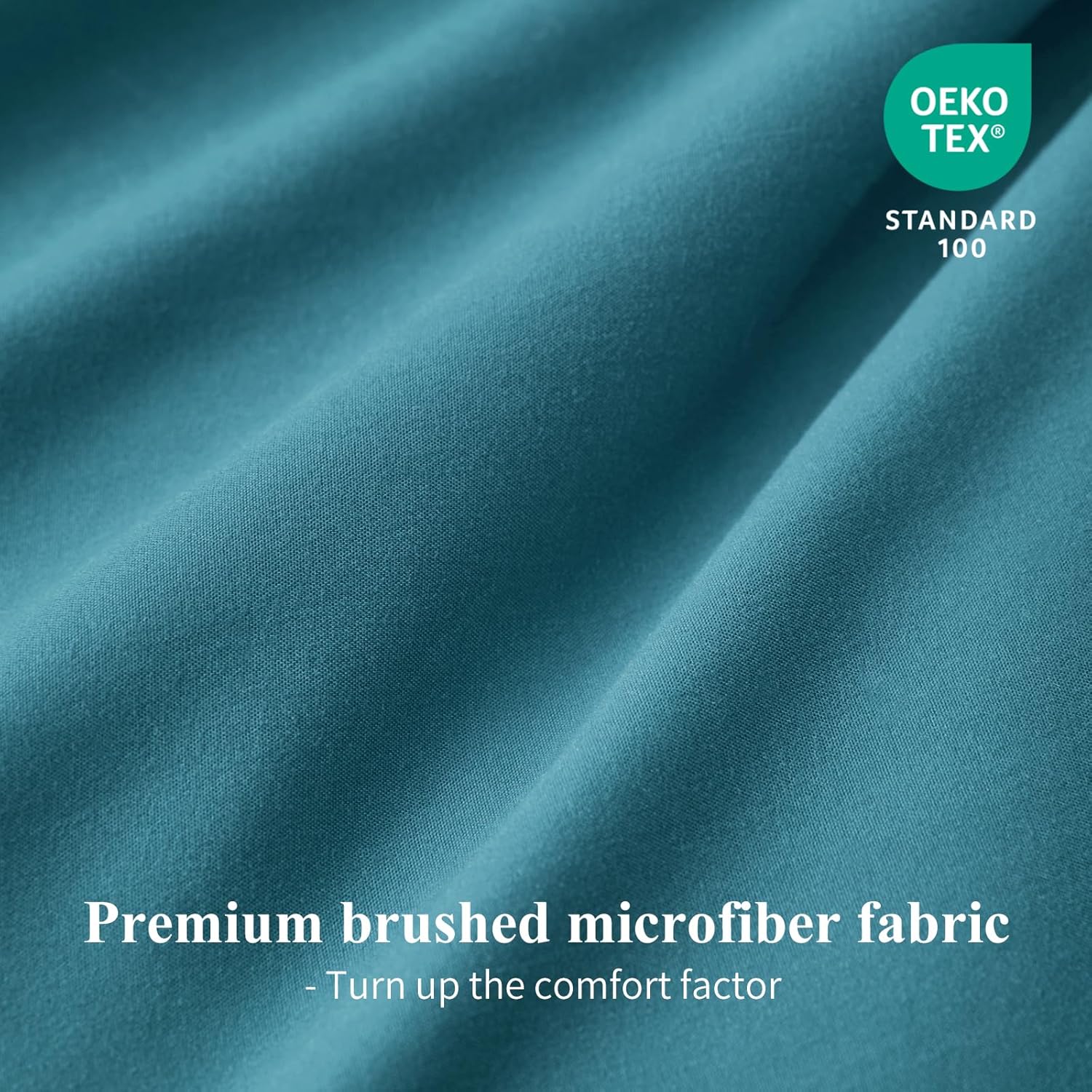 Thumbnail 4 de Aisbo King Size Reversible Duvet Cover Set (Teal and Grey) with Brushed Microfibre & 2 Pillowcases