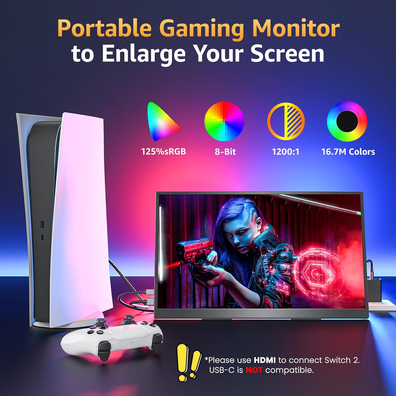 Thumbnail 6 de Upperizon 18.5-inch Portable Monitor (FHD) with 100Hz IPS, 125% sRGB, USB-C & HDMI
