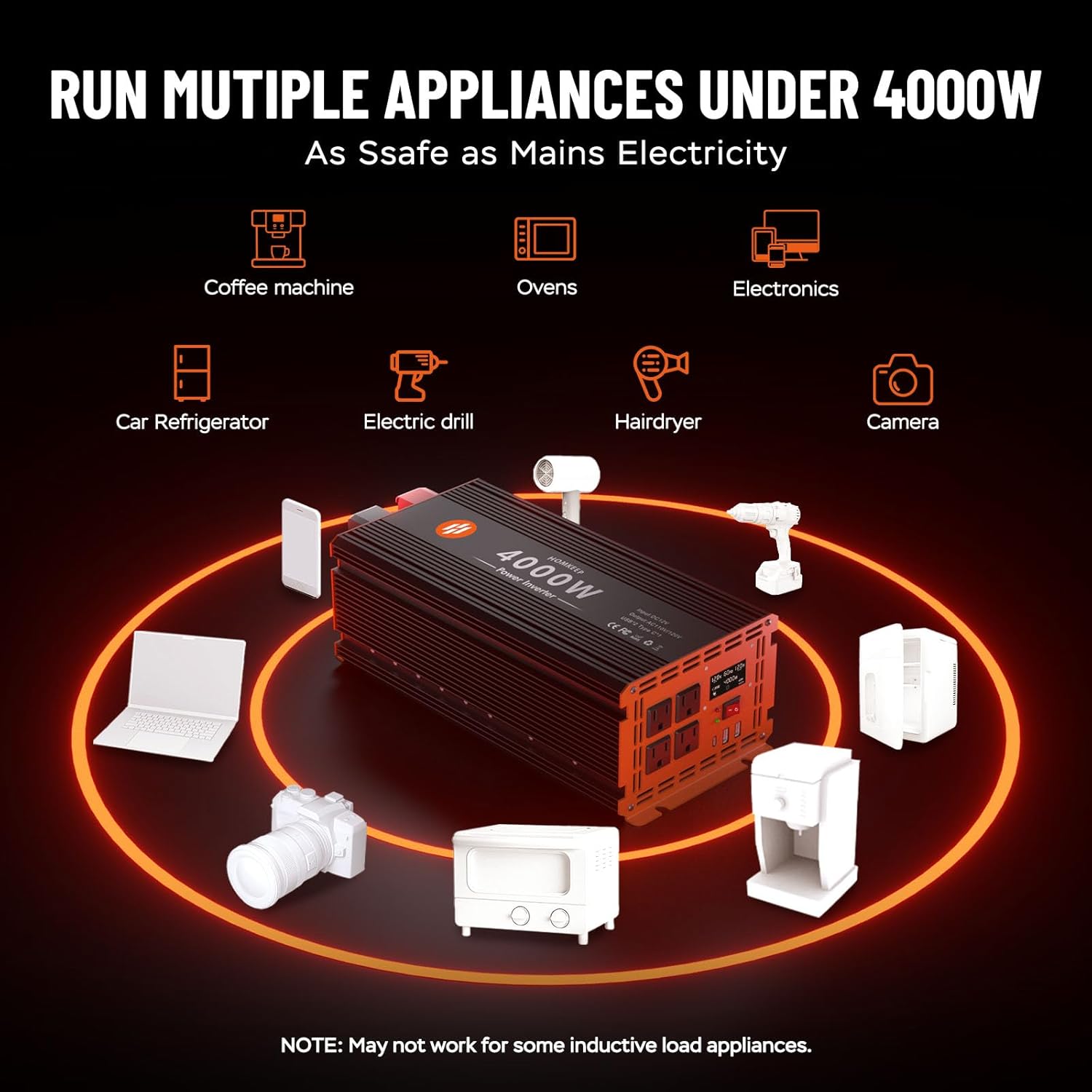 Thumbnail 6 de 4000W Power Inverter 12V to 110V AC