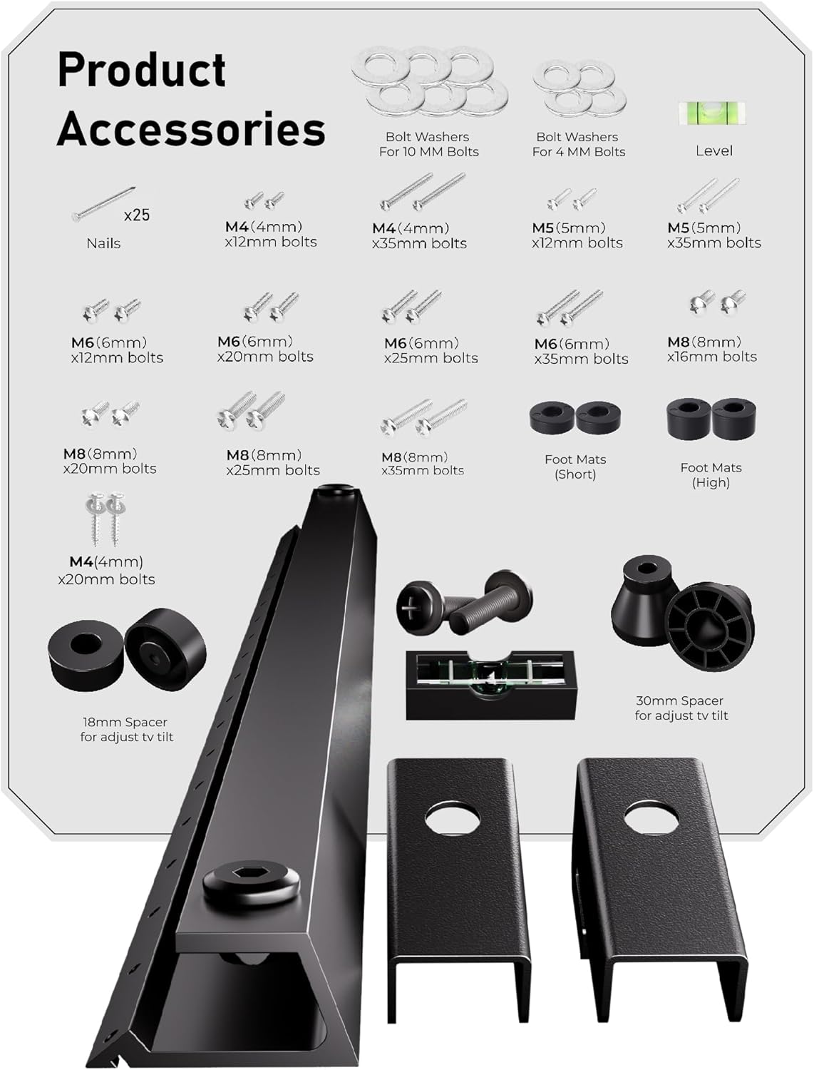 Thumbnail 5 de No Stud TV Wall Mount (No Drill) for 22–55" TVs, Low Profile Drywall Hanger up to 100 lbs