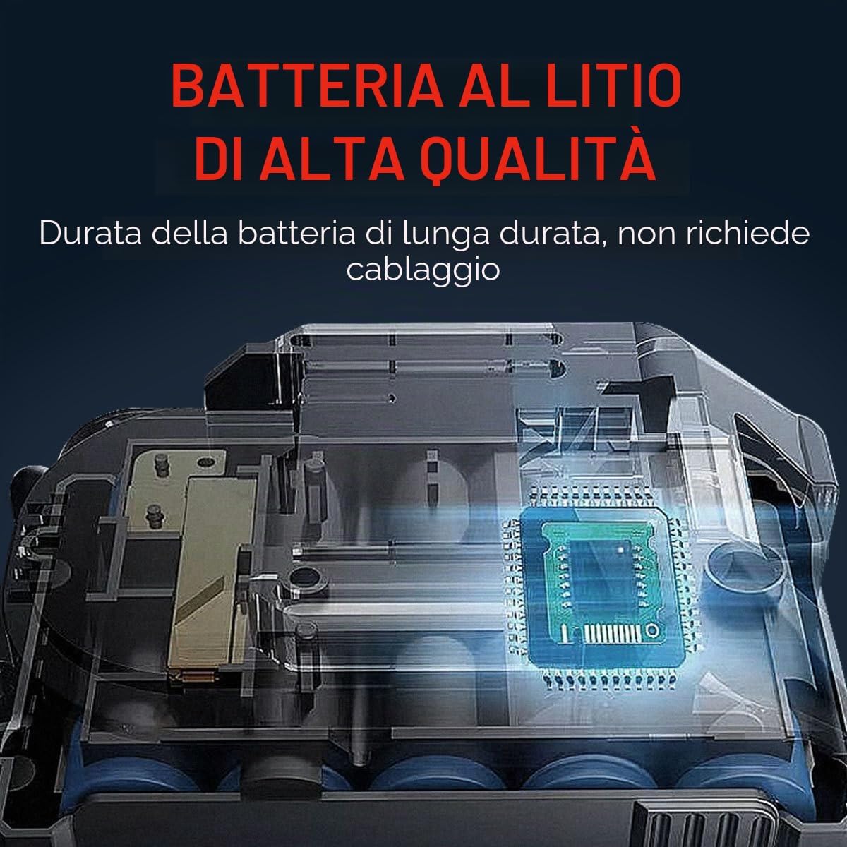 Detalle de 2 in 1 Potatore a Batteria con asta telescopica da 180 cm – Motosega e potatore portatile 8 pollici