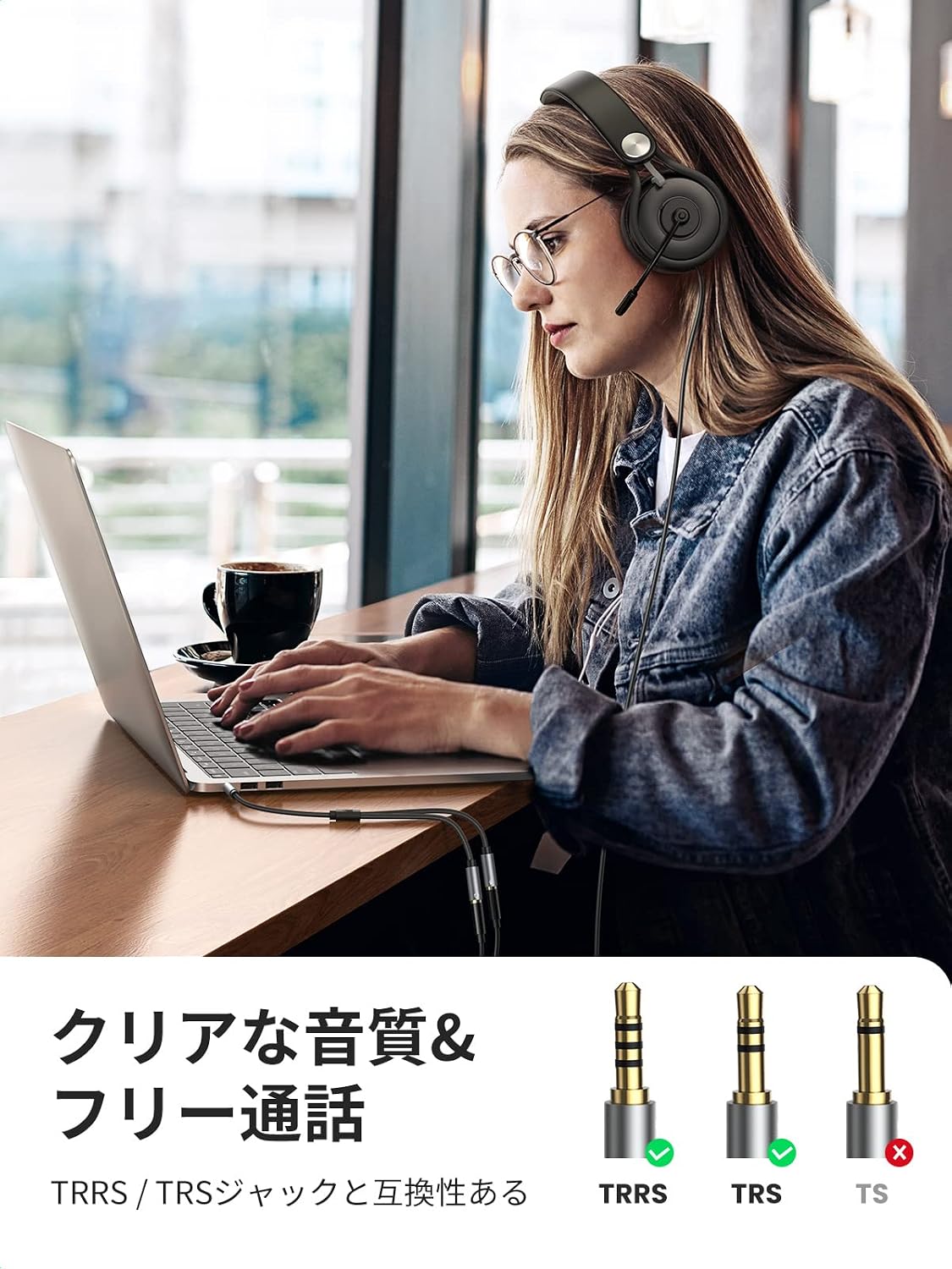 Detalle de UGREEN 3.5mmオーディオ分配ケーブル 4極CTIA対応・ヘッドホン/マイク用 20cm