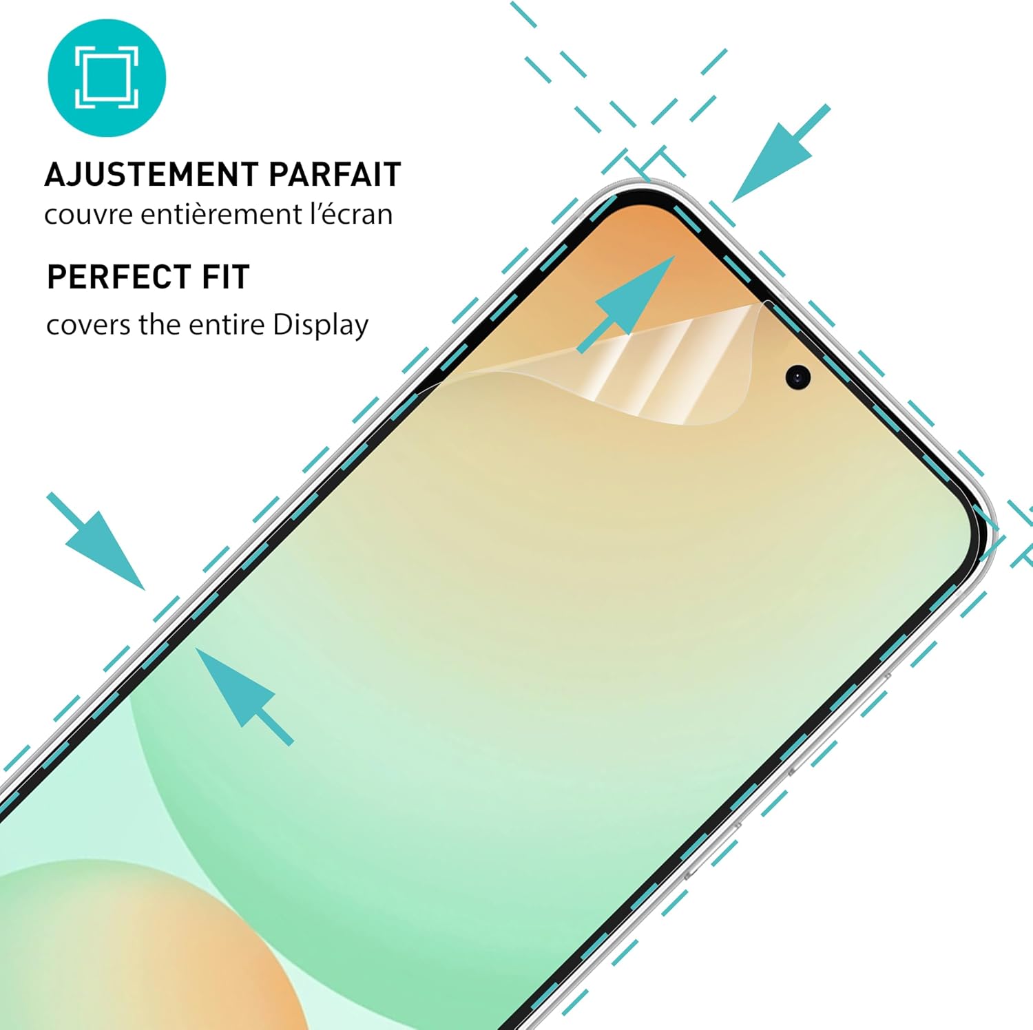 Detalle 2 de smartect Protecteur d’écran TPU mat pour Samsung Galaxy S24 FE (2 pièces) avec installation sans bulles