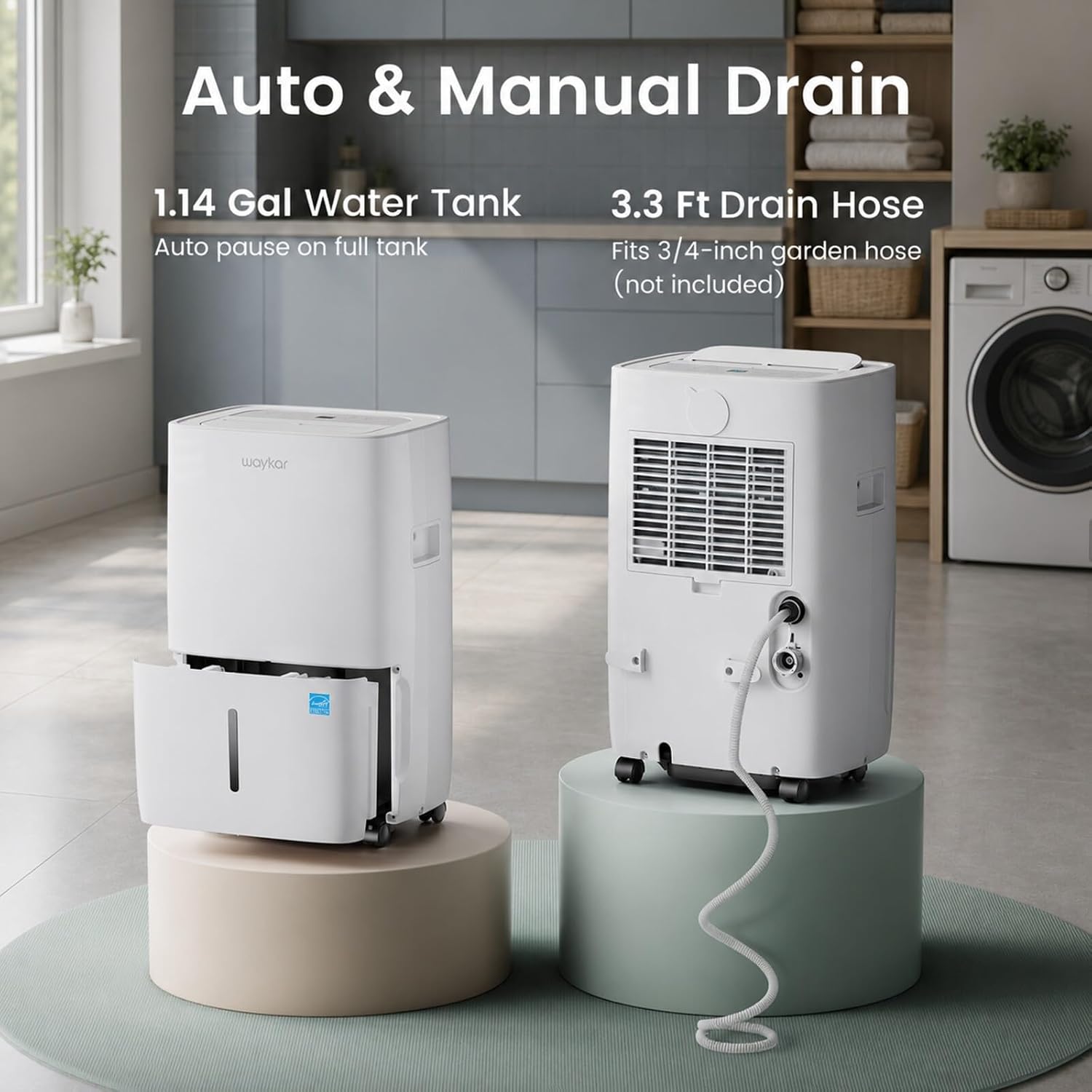 Detalle de Waykar JD025CE-120-CA-X1 120-Pint Dehumidifier, Energy Star, 6,000 Sq. Ft.