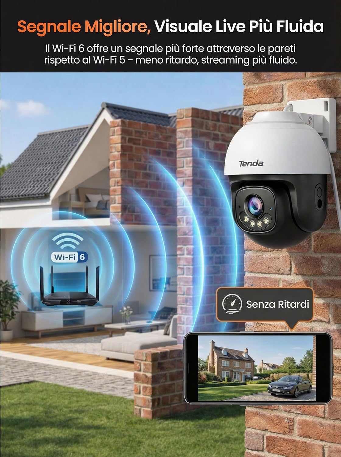 Detalle 2 de Telecamera Wi‑Fi esterna 3K 5MP PTZ Tenda