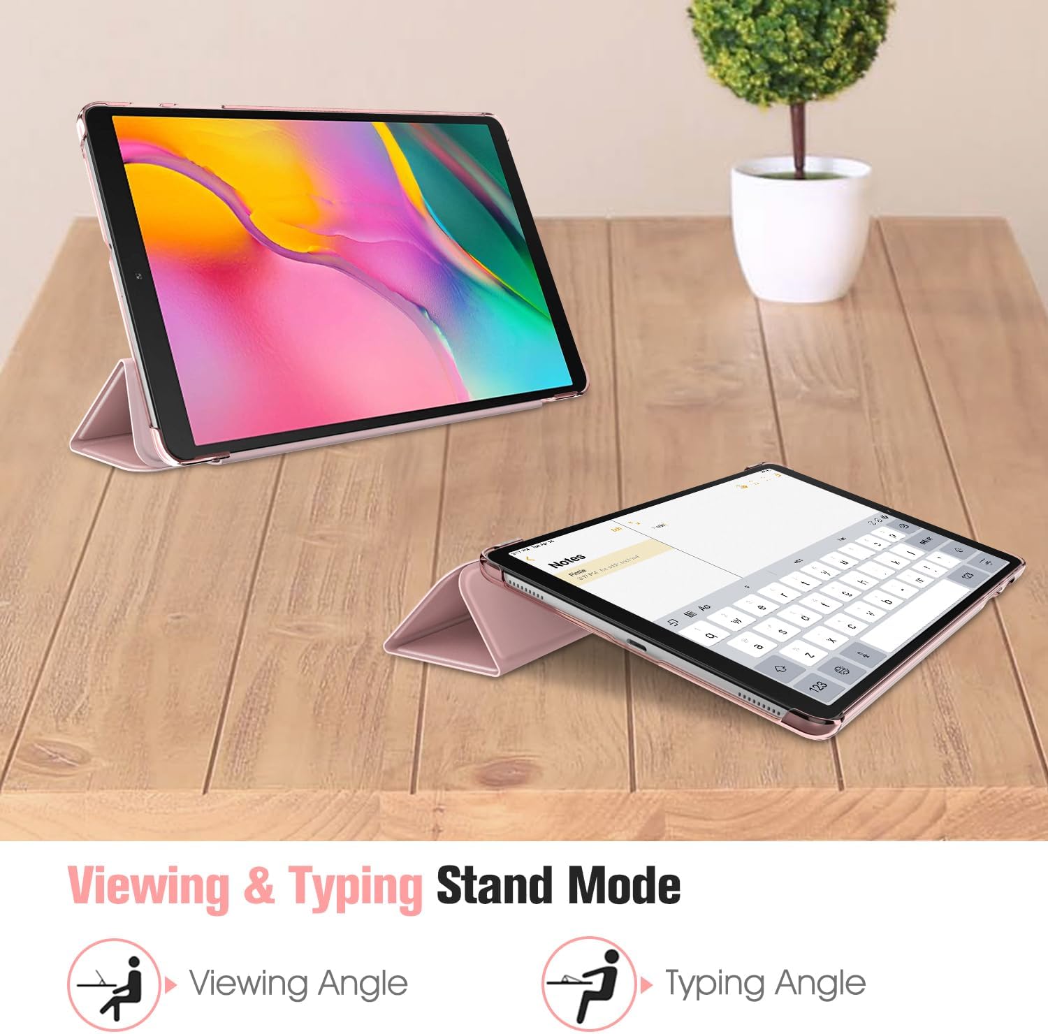 Thumbnail 2 de Fintie Schutzhülle für Samsung Galaxy Tab A 10,1 (SM-T510/T515, 2019) – ultradünn mit transparenter Rückseite in Roségold