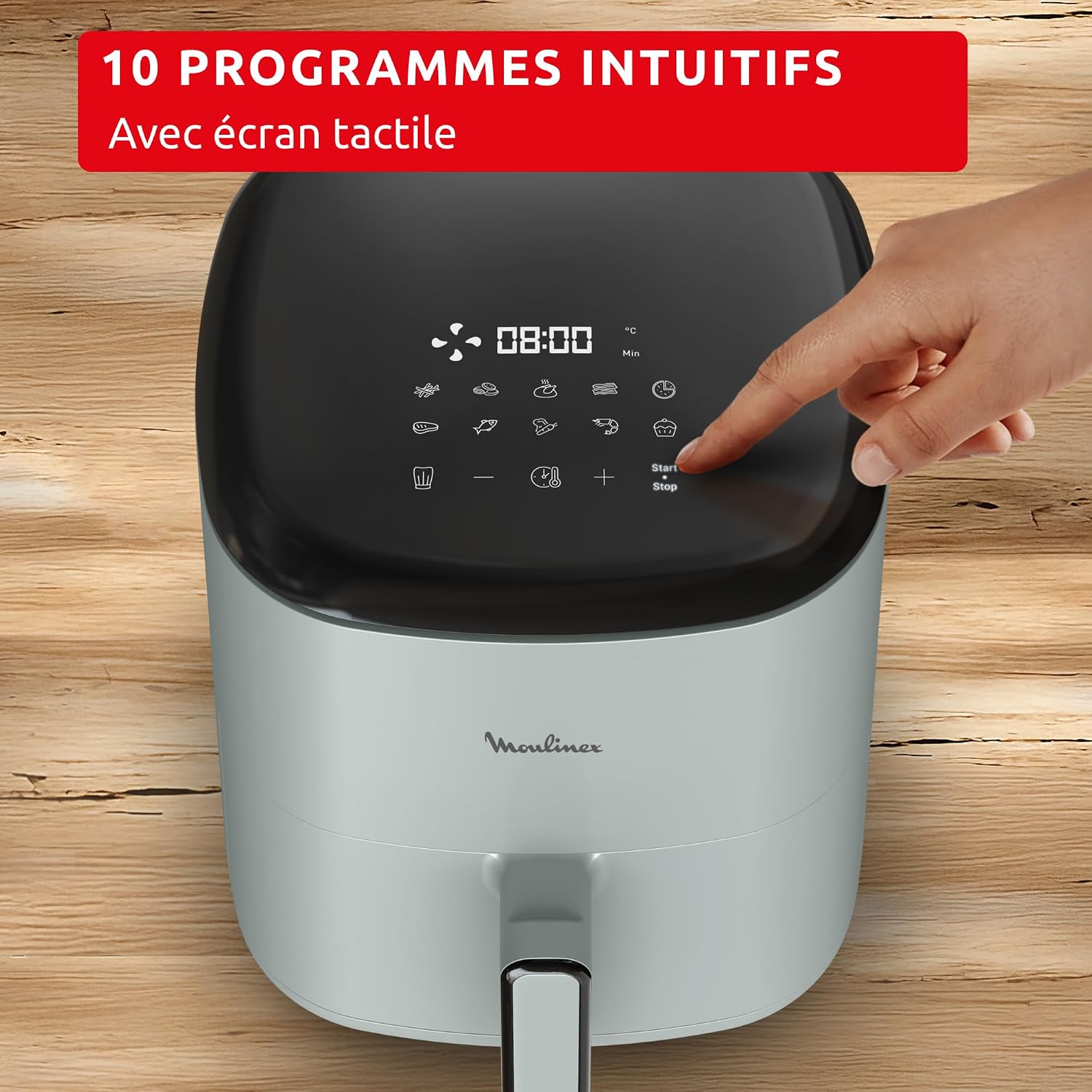 Thumbnail 4 de Moulinex Easy Fry Pop airfryer, 5 liter, 10 programma’s en eucalyptus